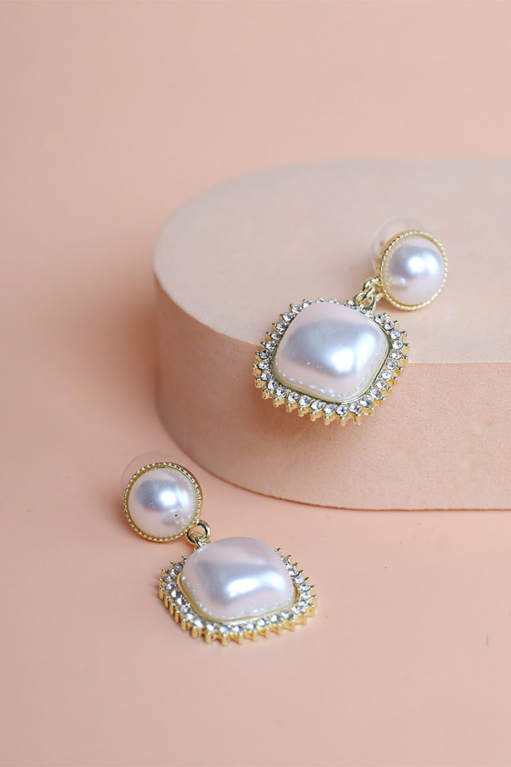 Oriental Double-Pearled Earrings