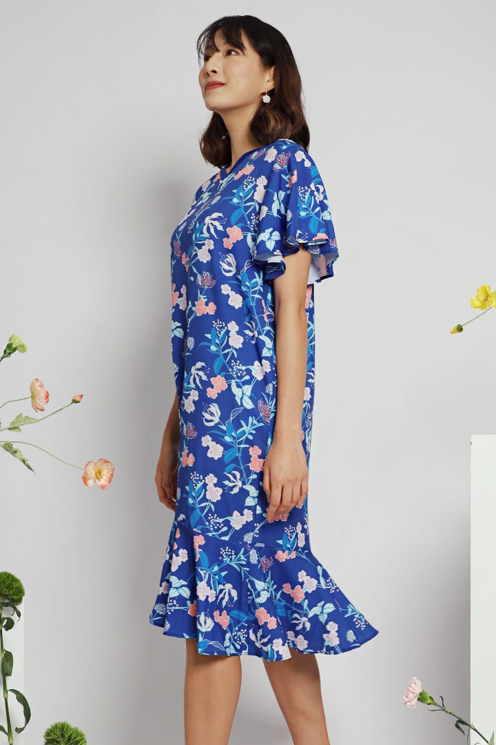 Sallie V Dress in Oriental Print