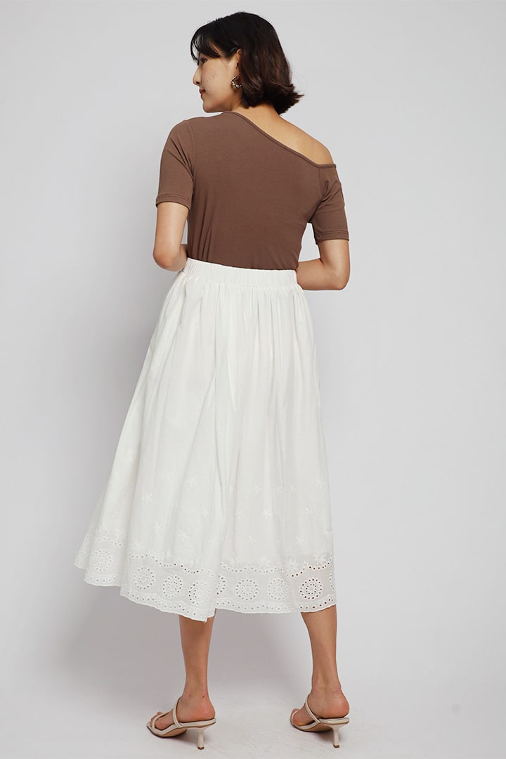 Yuki Crochet Skirt in White