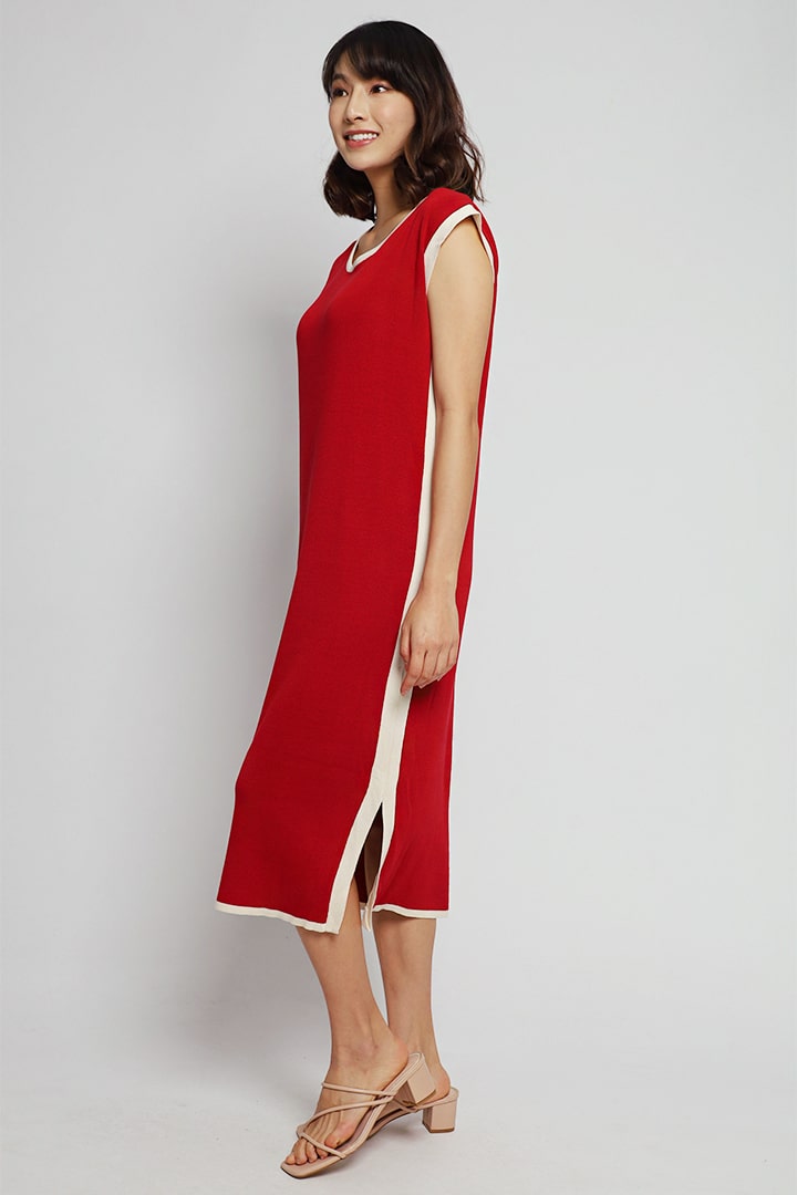 Gemina Knit Dress in Red