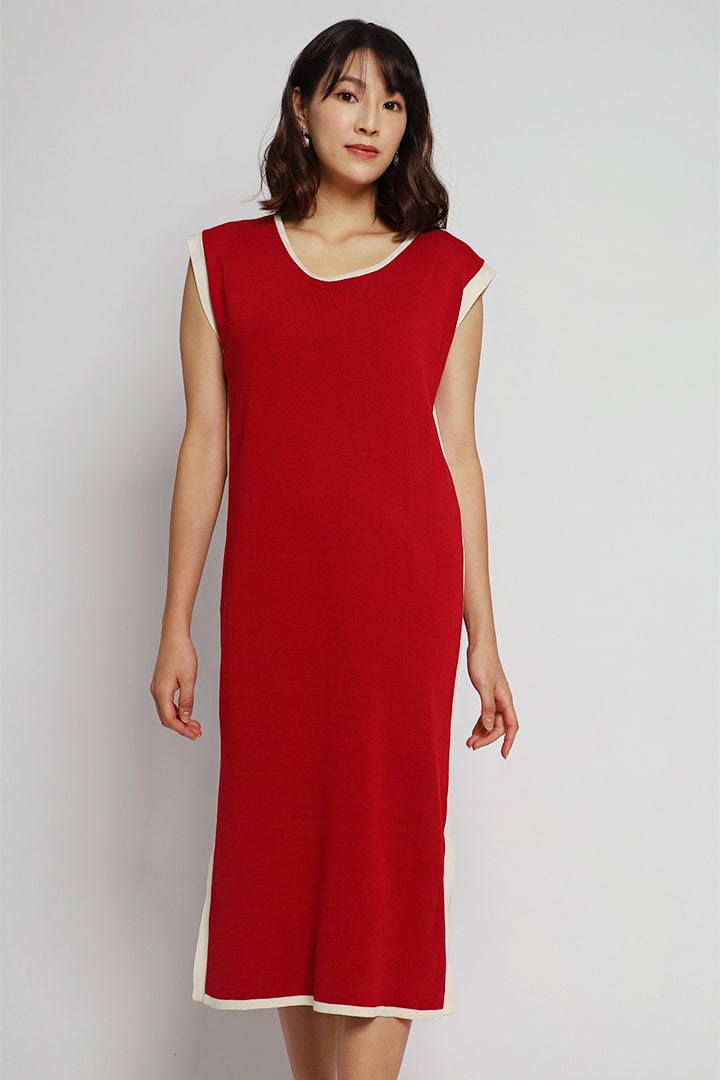 Gemina Knit Dress in Red