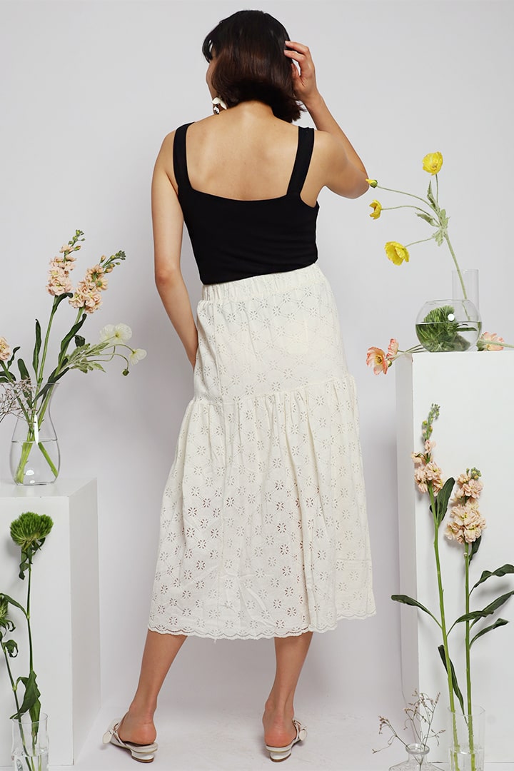 Sher Crochet Skirt in Cream