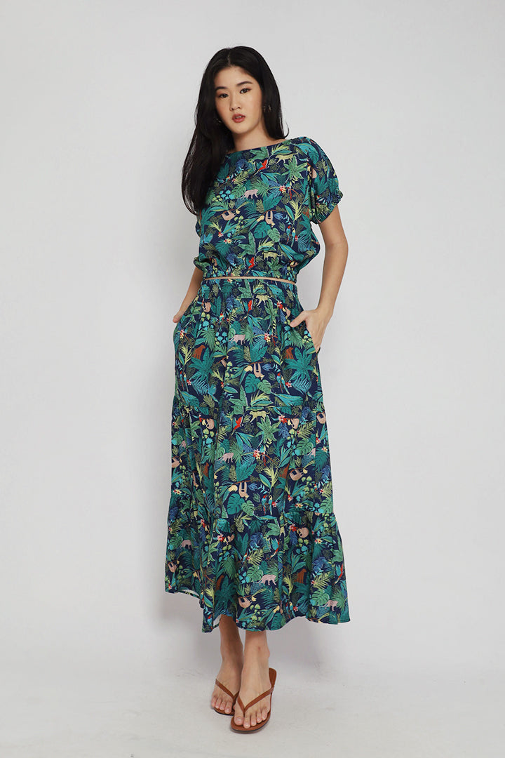 tracyeinny, tracyeinnyfamily, tracyeinnysg, sgdresses, boho dress, maxi dress, printed dress, one size, fits s - xxl, uk 8 to 16, floral, floral set, floral skirt, green floral skirt