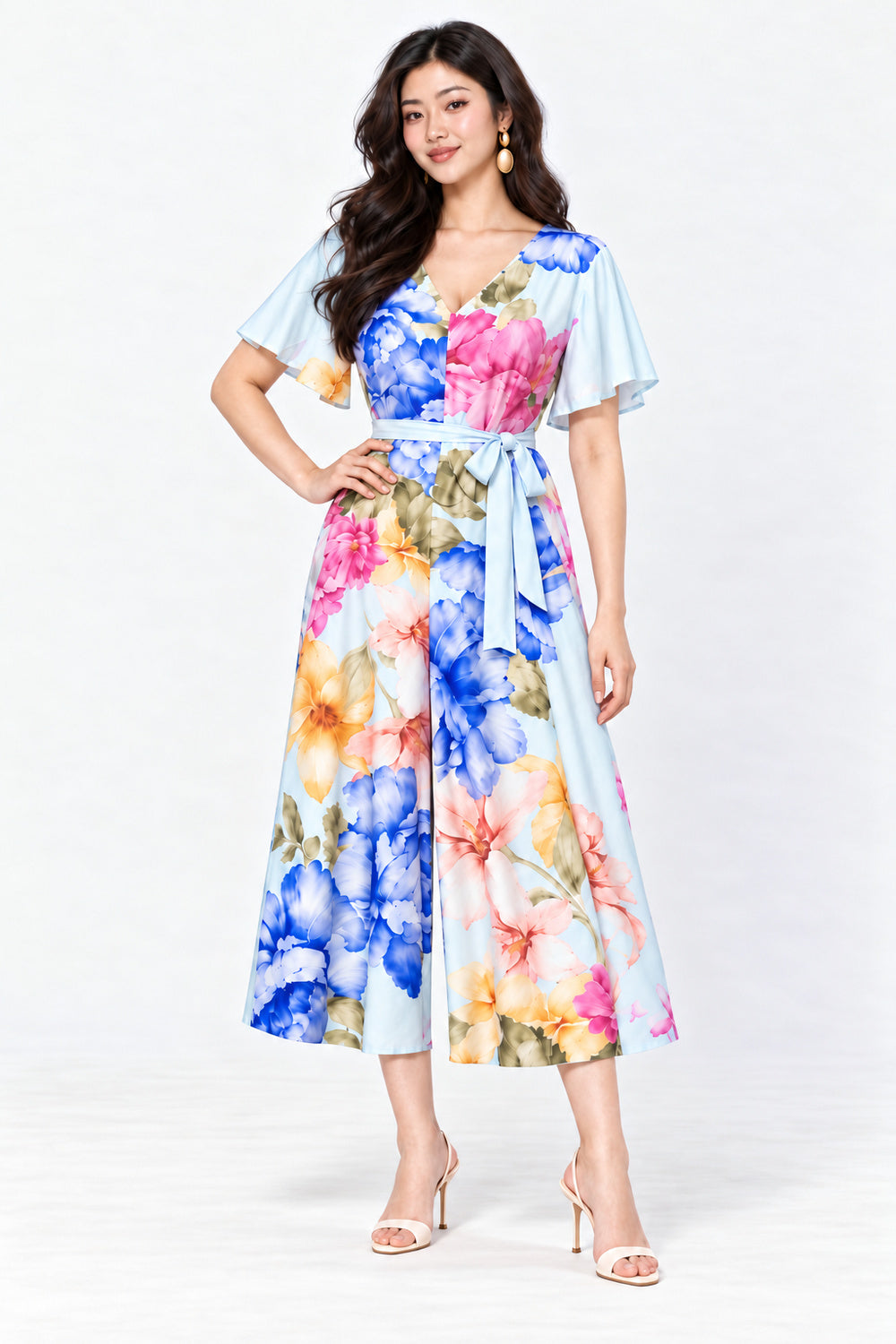 Shirokuro Jumpsuit in Peony Bloom