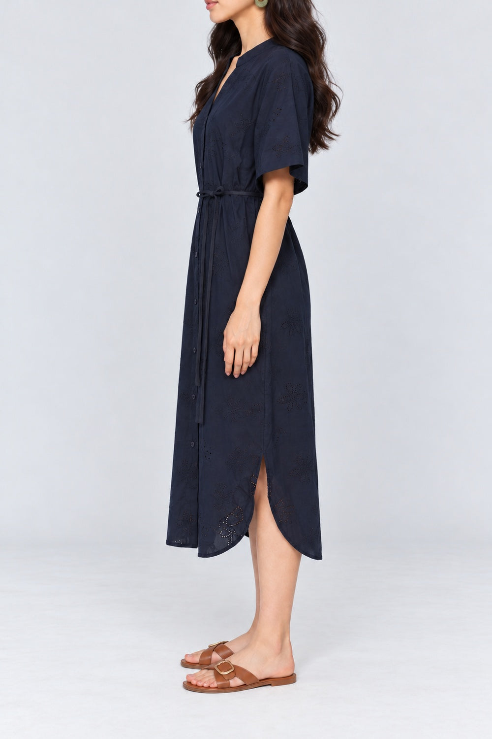 Eline Shirt Dress in Blue Eyelet Dream