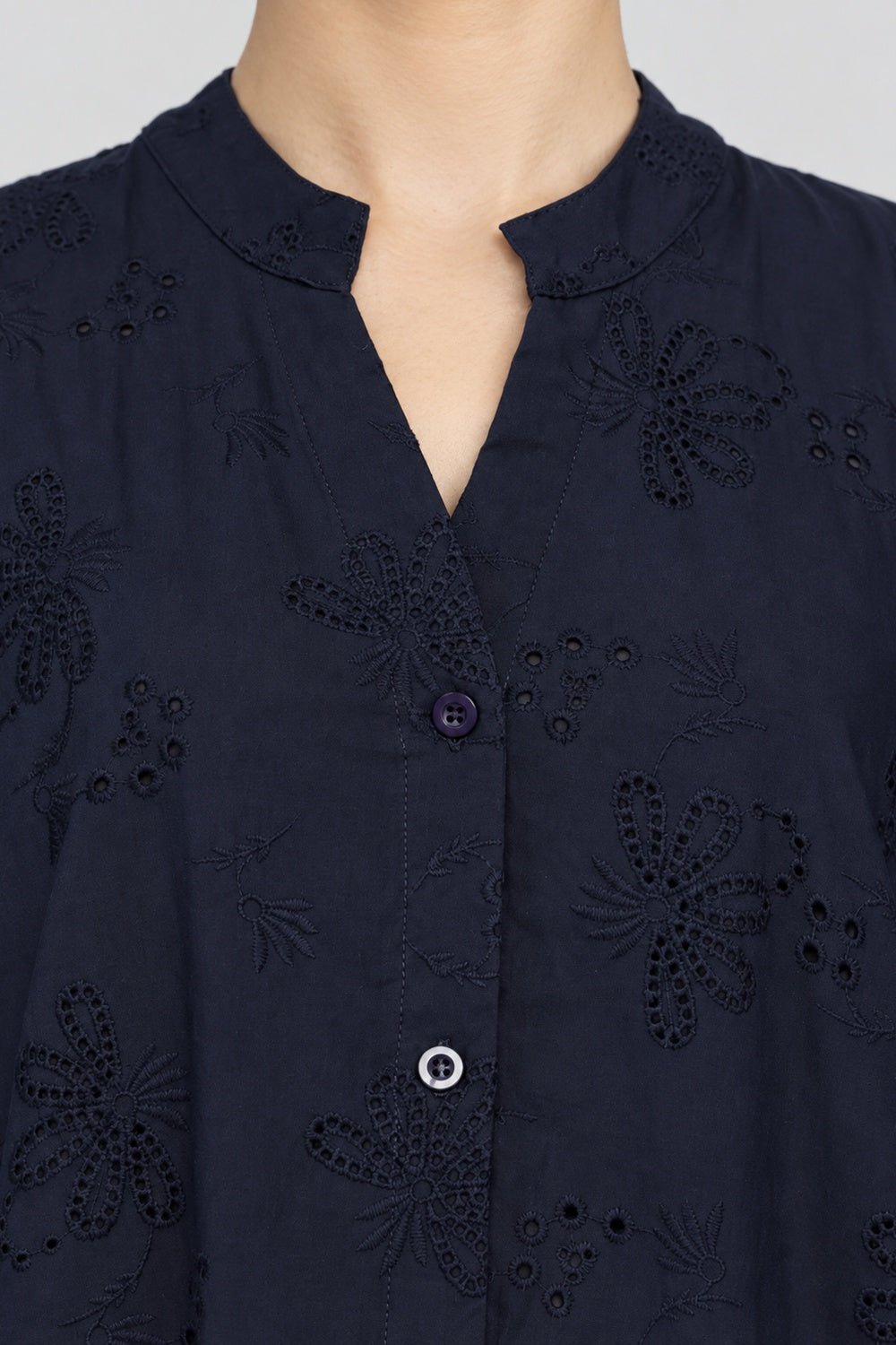 Eline Shirt Dress in Blue Eyelet Dream