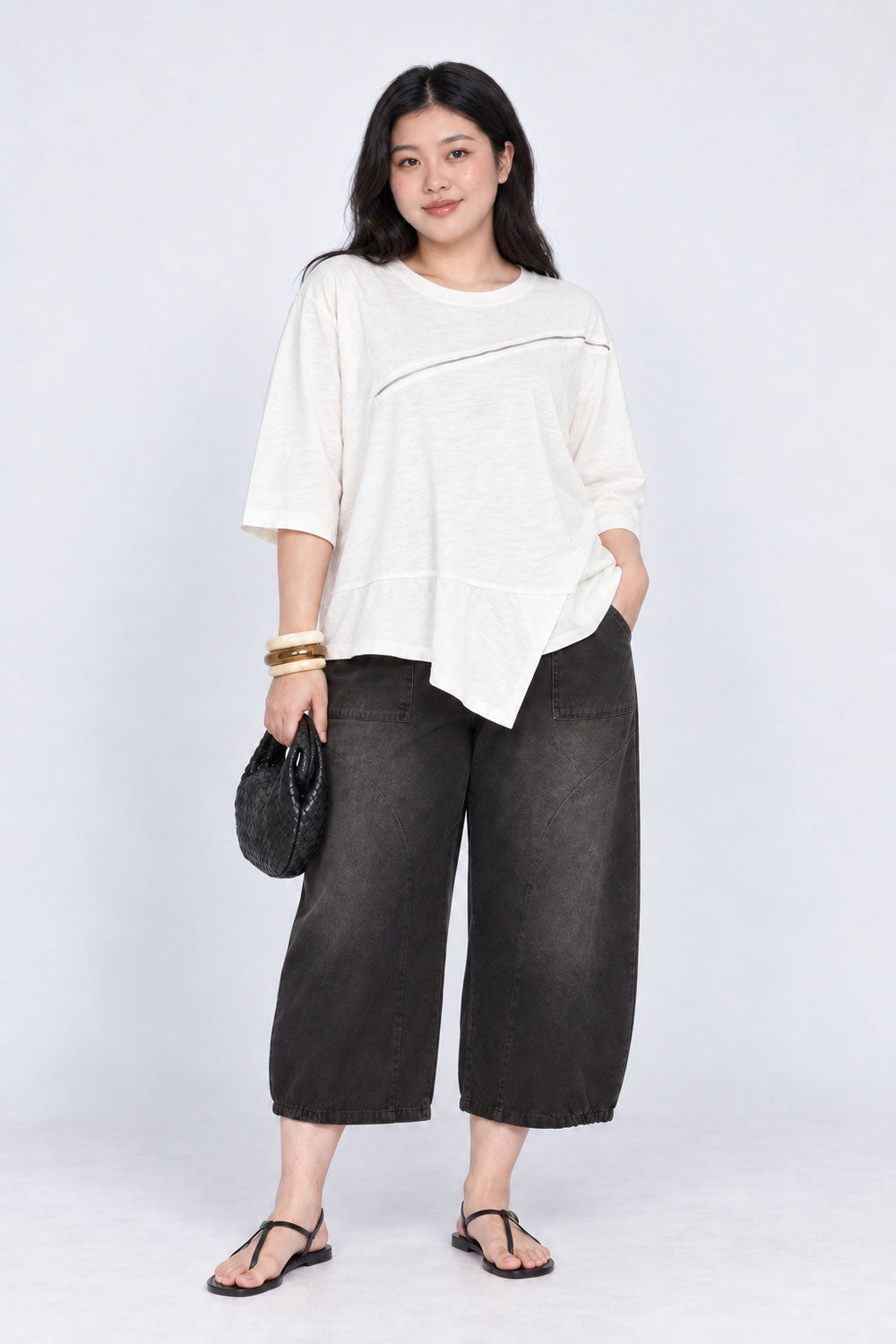 Quartz Zipper Top in White