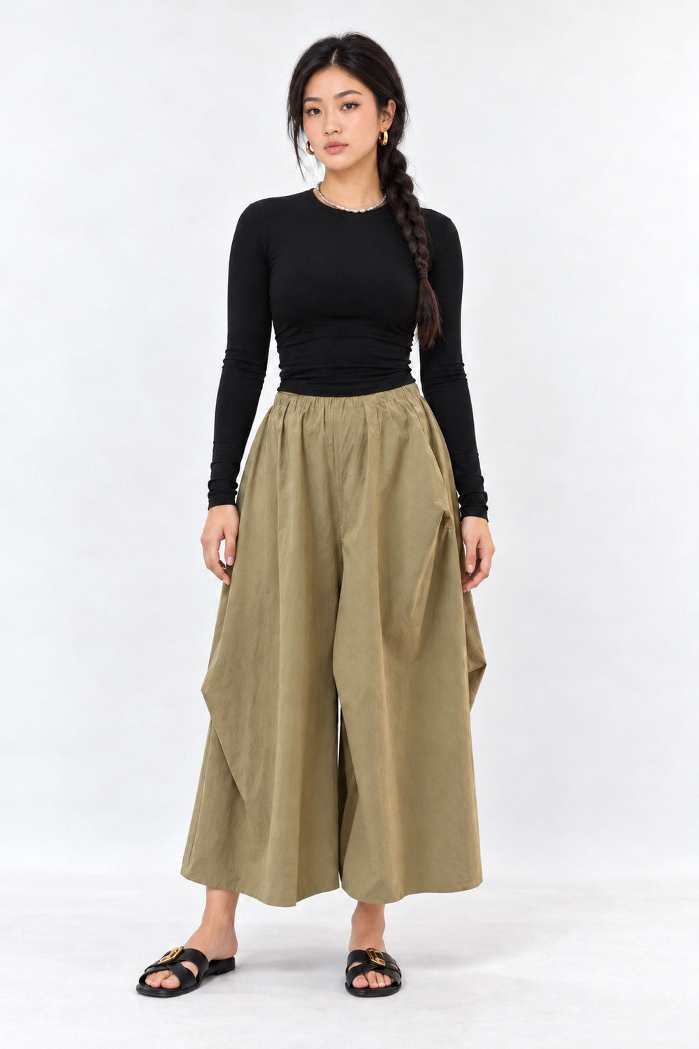 Dreama Culottes in Khaki