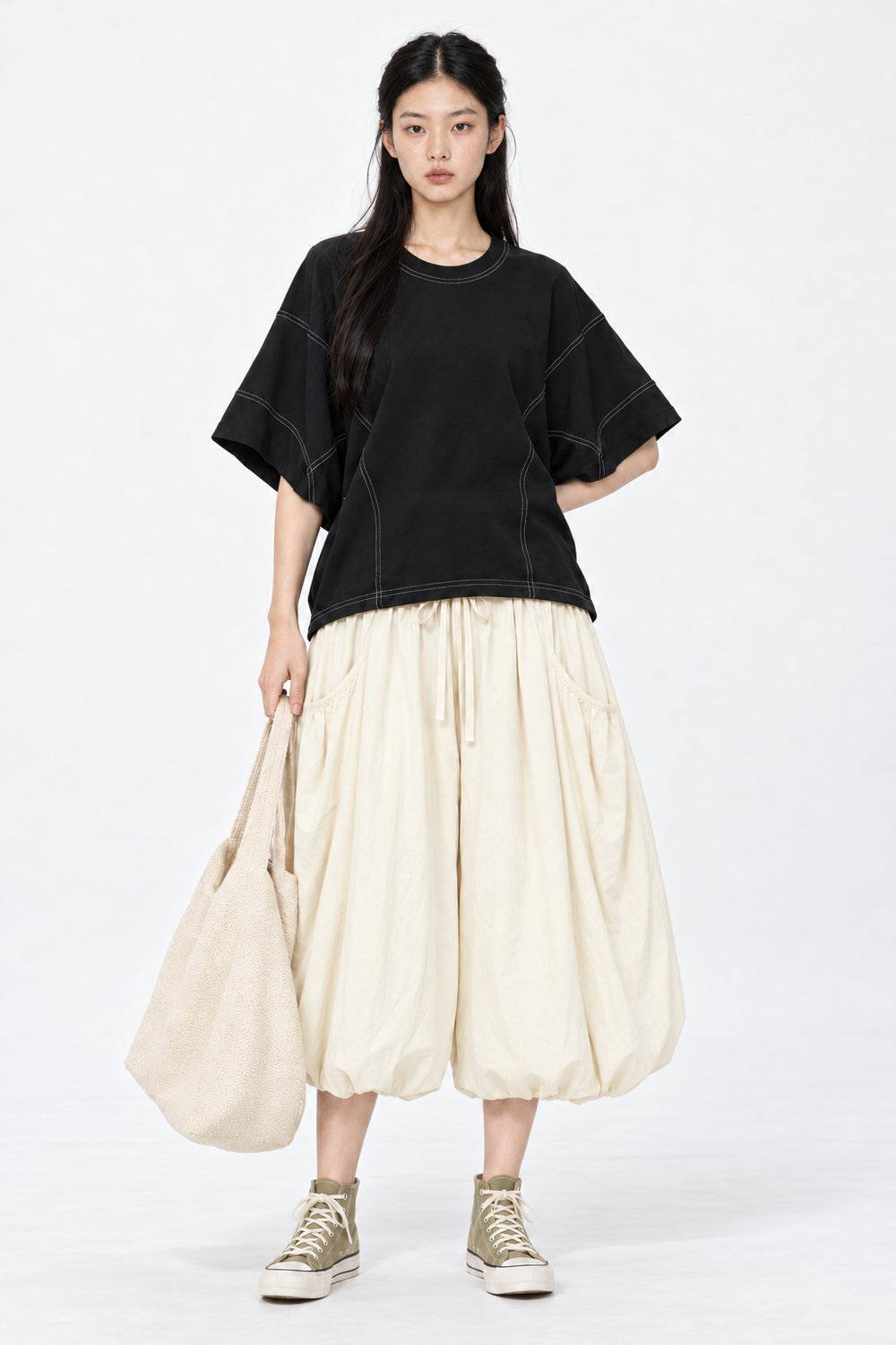 Vivien Bubble Culottes in Cream