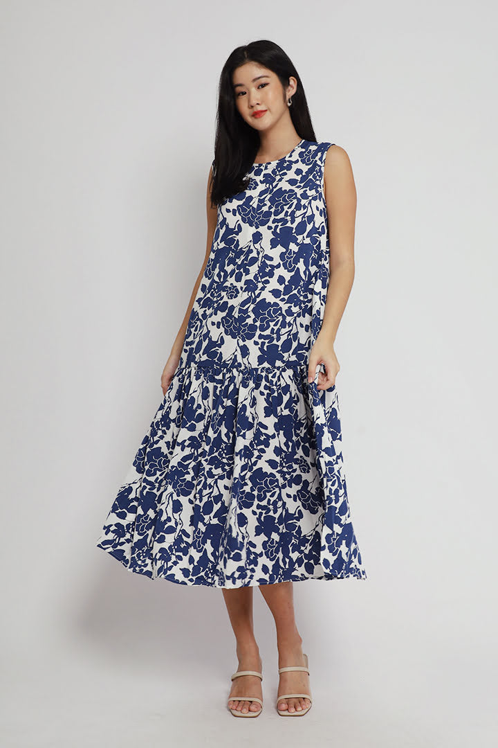 Romy Dress in Blue Florals