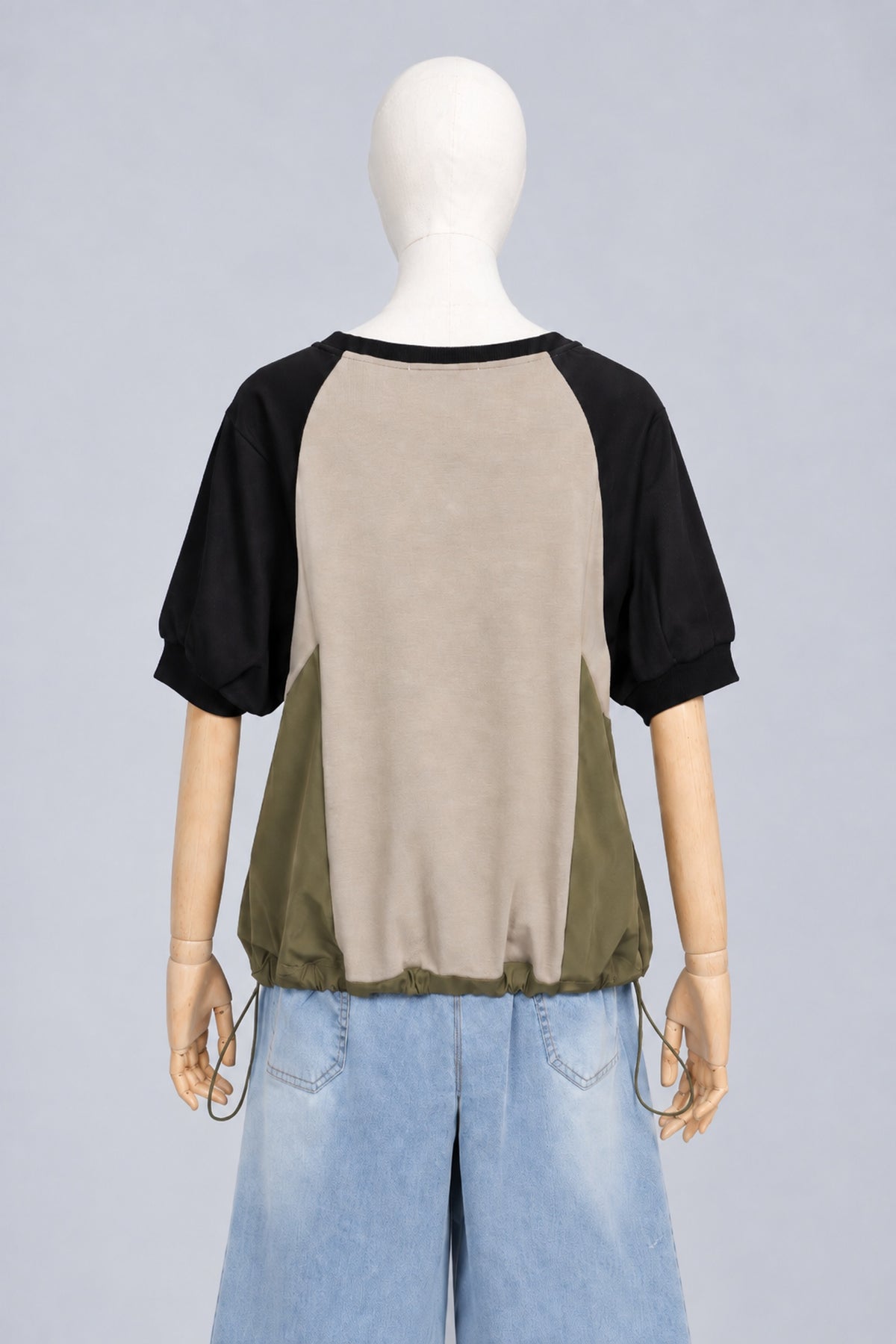 PO - Tressa Colourblock Top in Black Green
