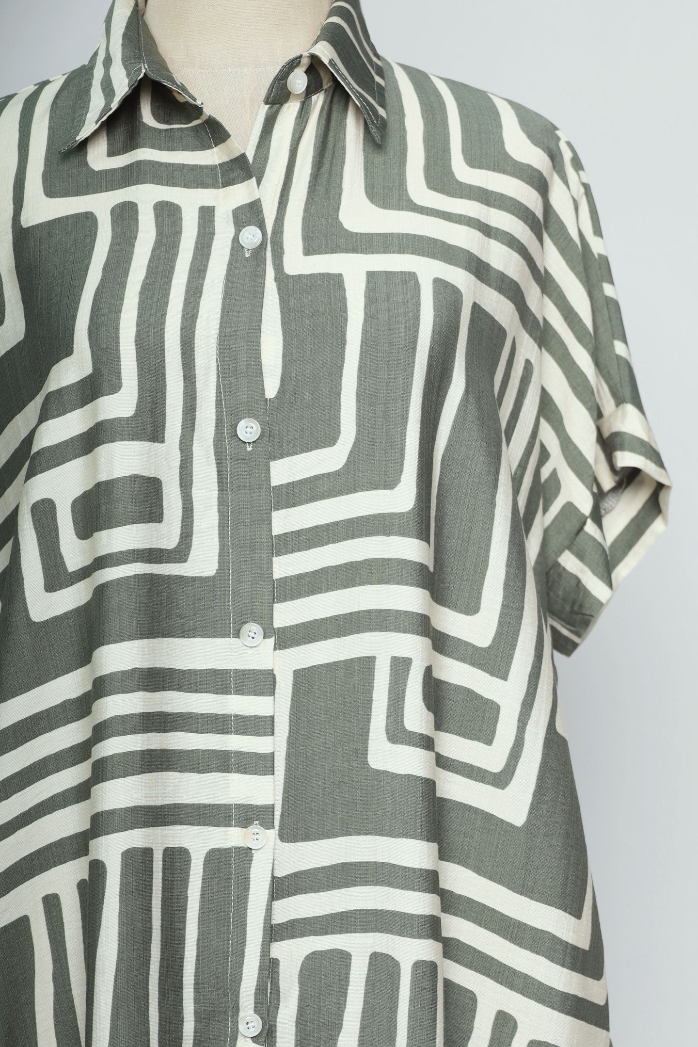 PO - Shanny Shirt Dress in Green Tracks