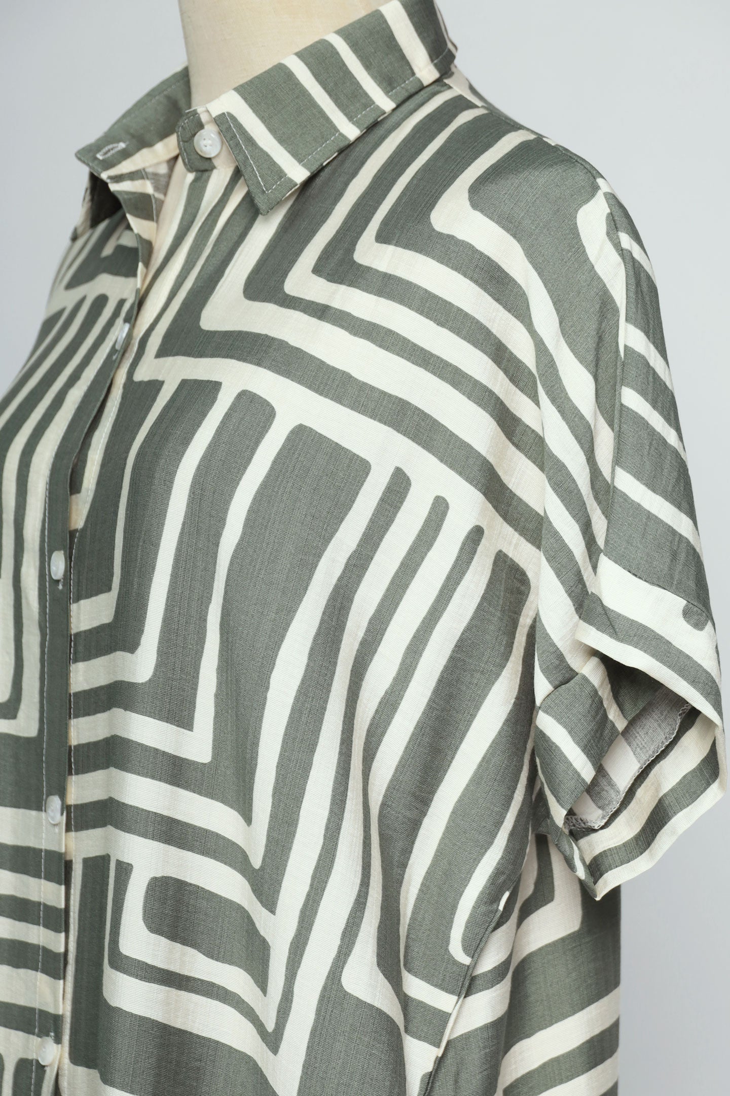 PO - Shanny Shirt Dress in Green Tracks