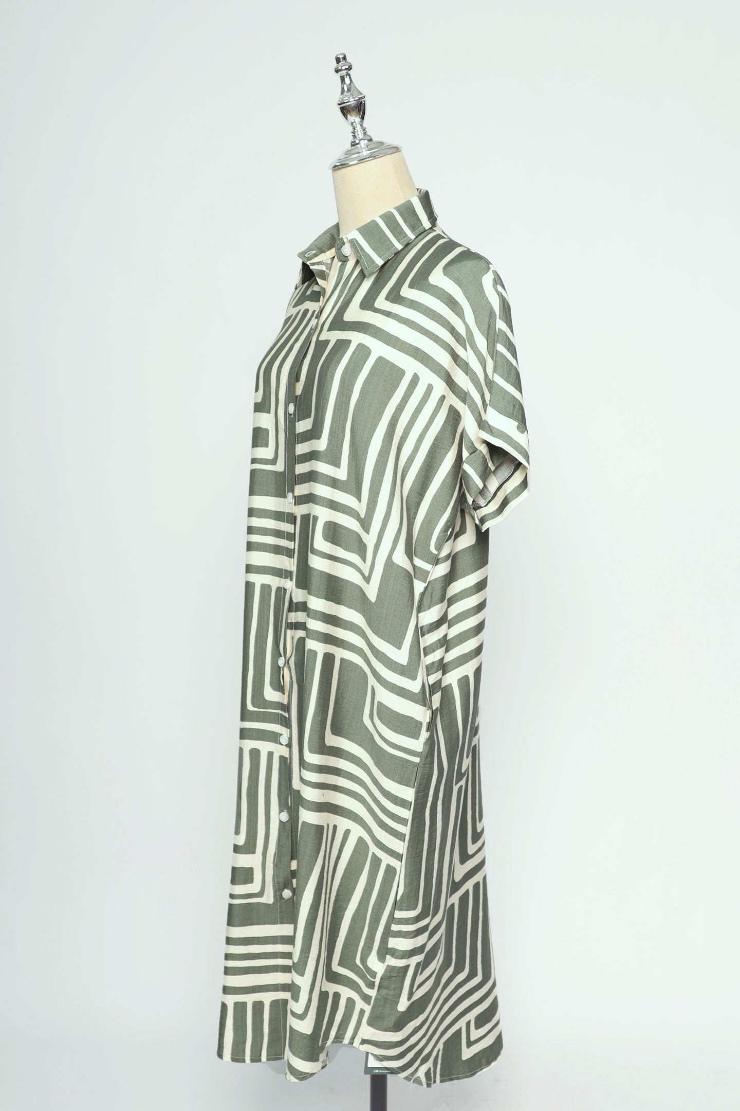 PO - Shanny Shirt Dress in Green Tracks