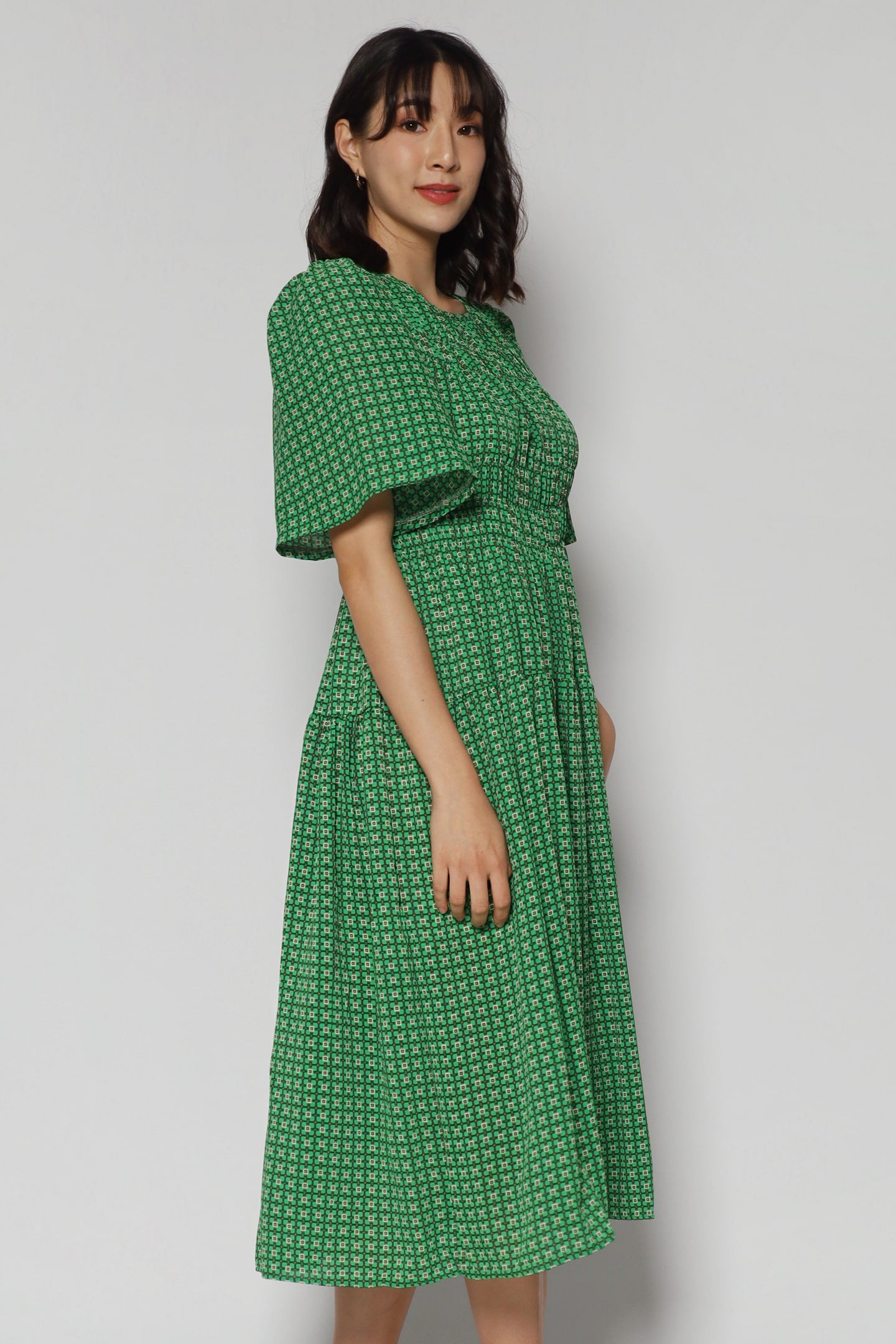 Astha Geometric Dress in Green
