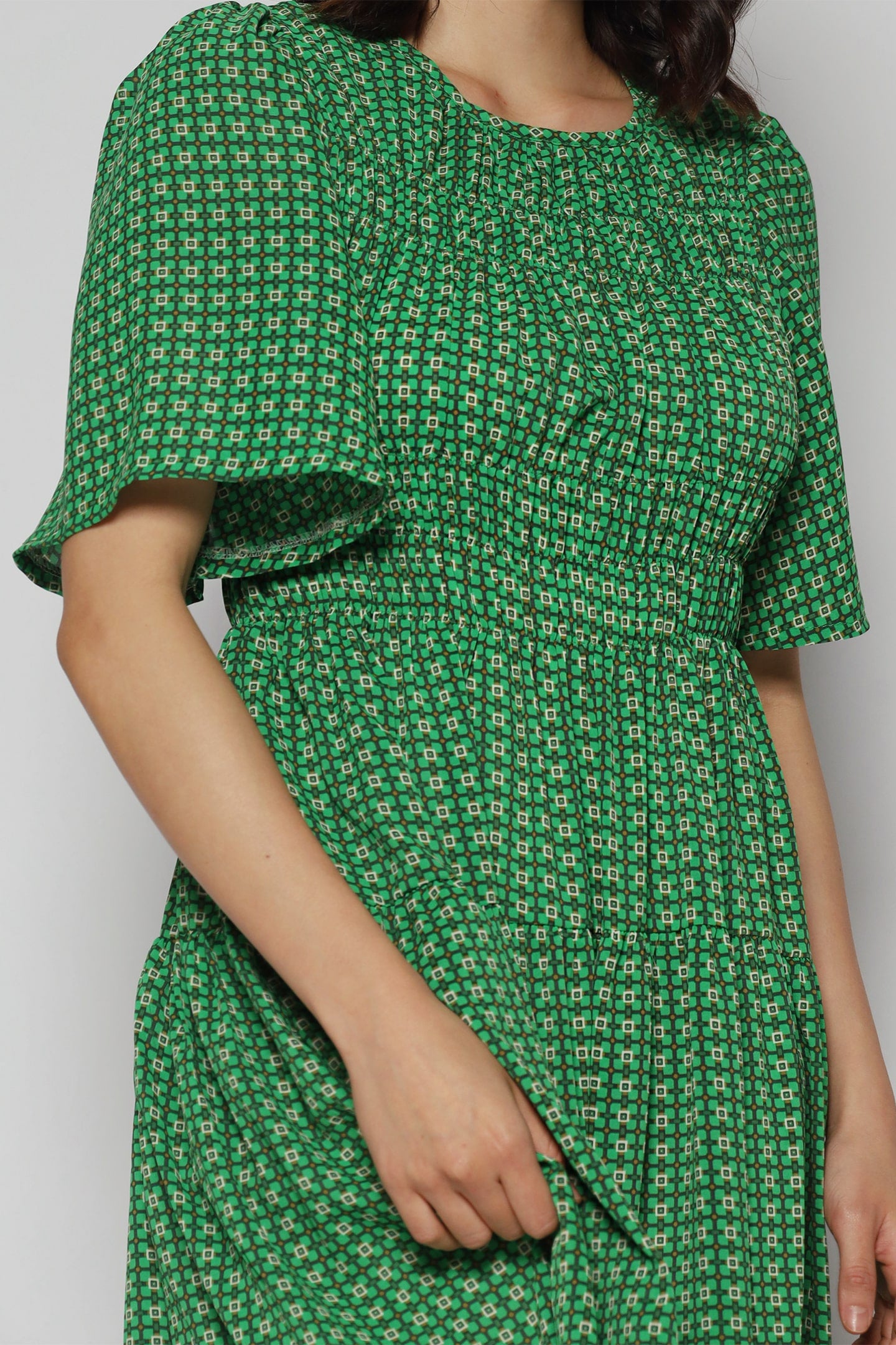 Astha Geometric Dress in Green