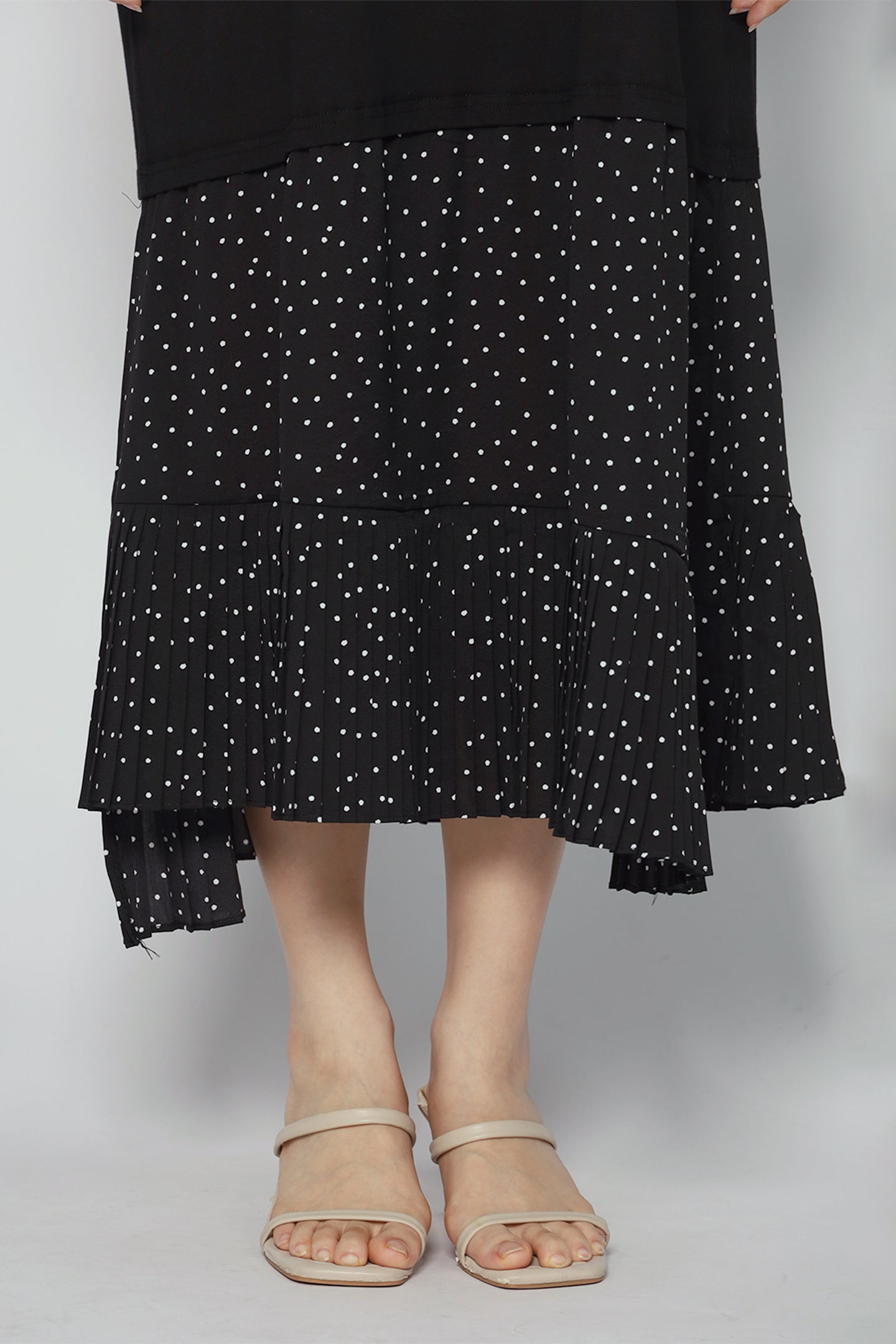 Aiden Pleated Polkadot Dress