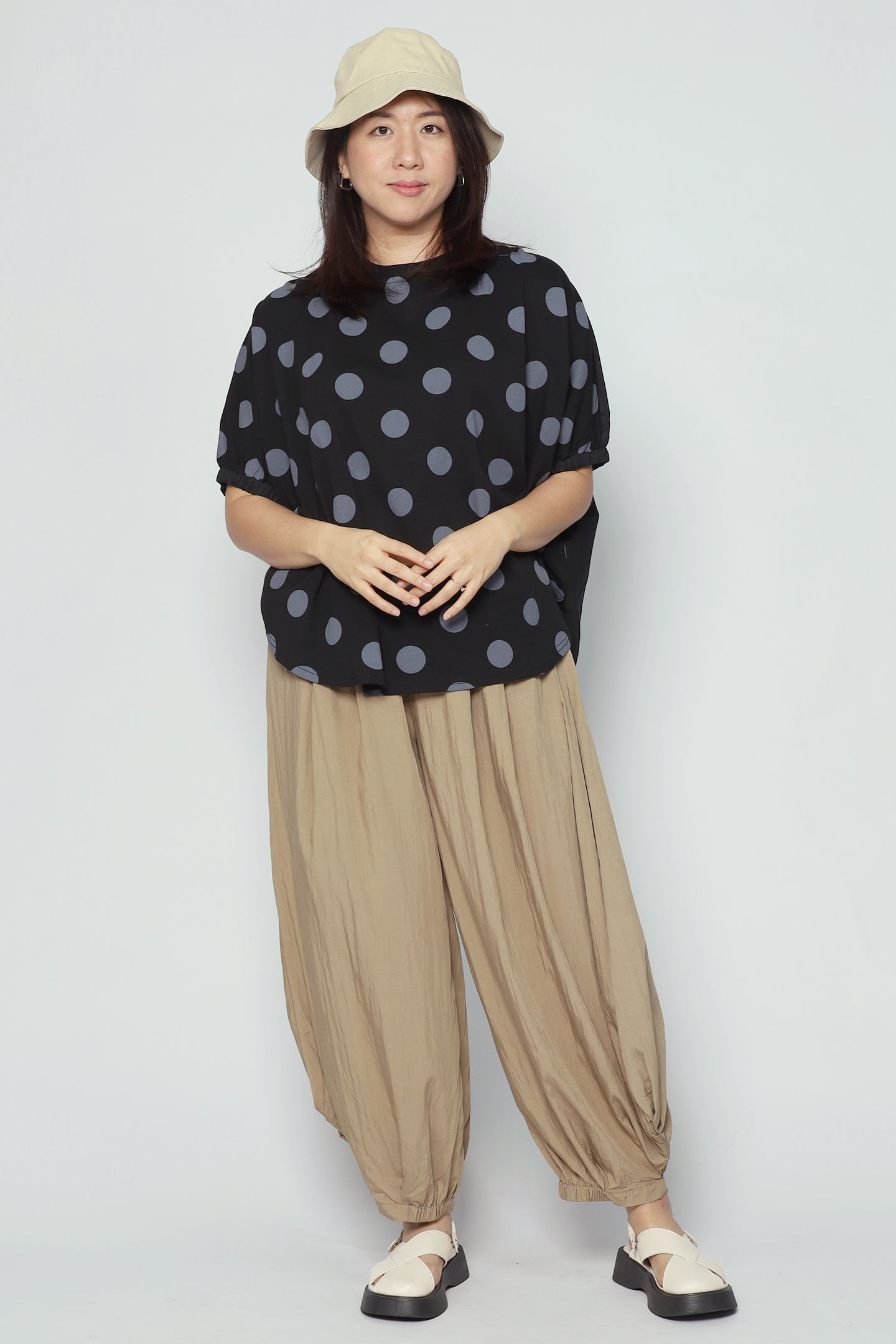 Astri Polkadot Batwing Top