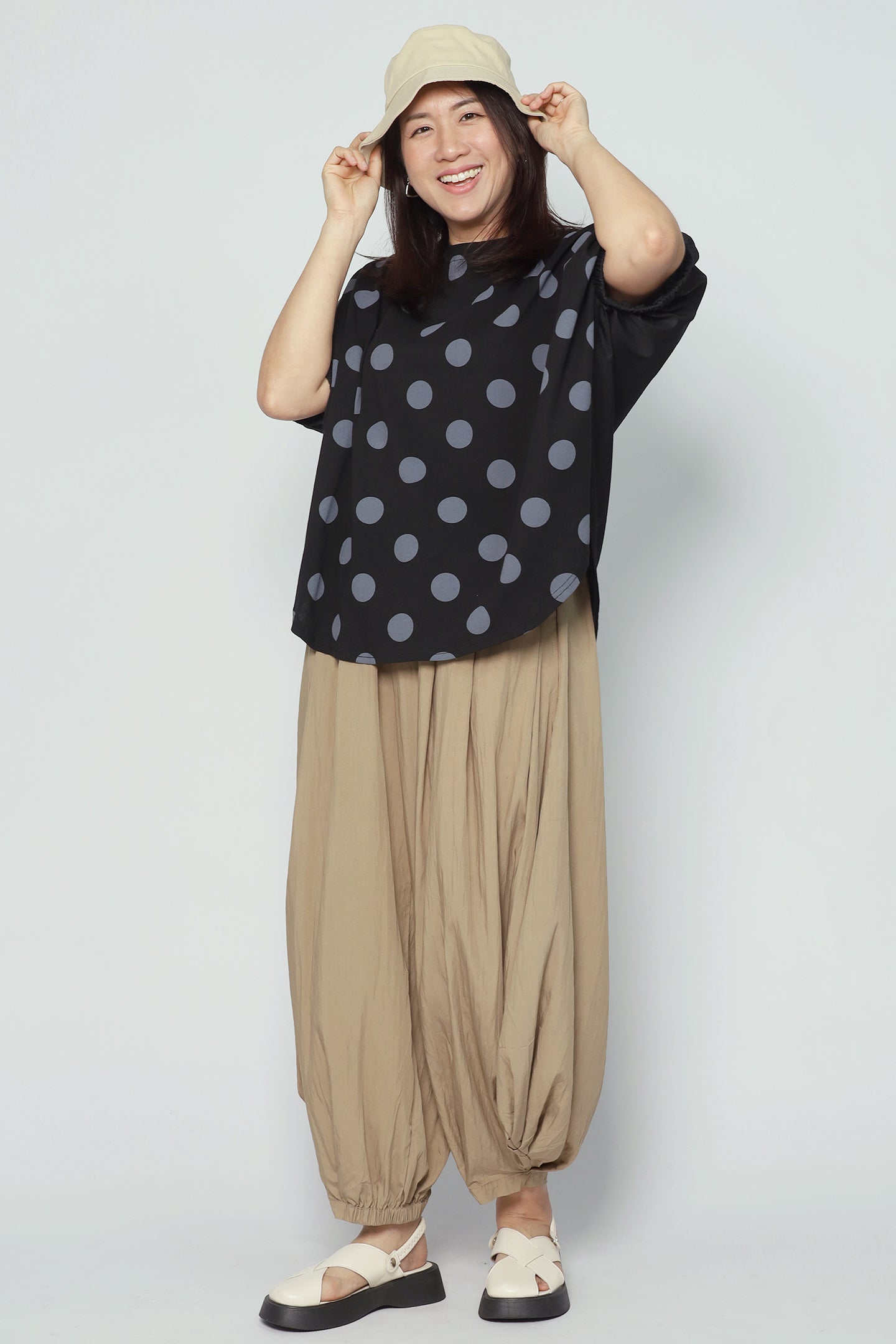 Astri Polkadot Batwing Top