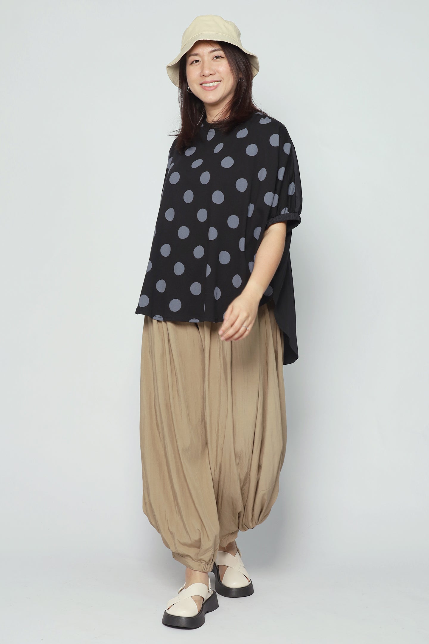 Astri Polkadot Batwing Top