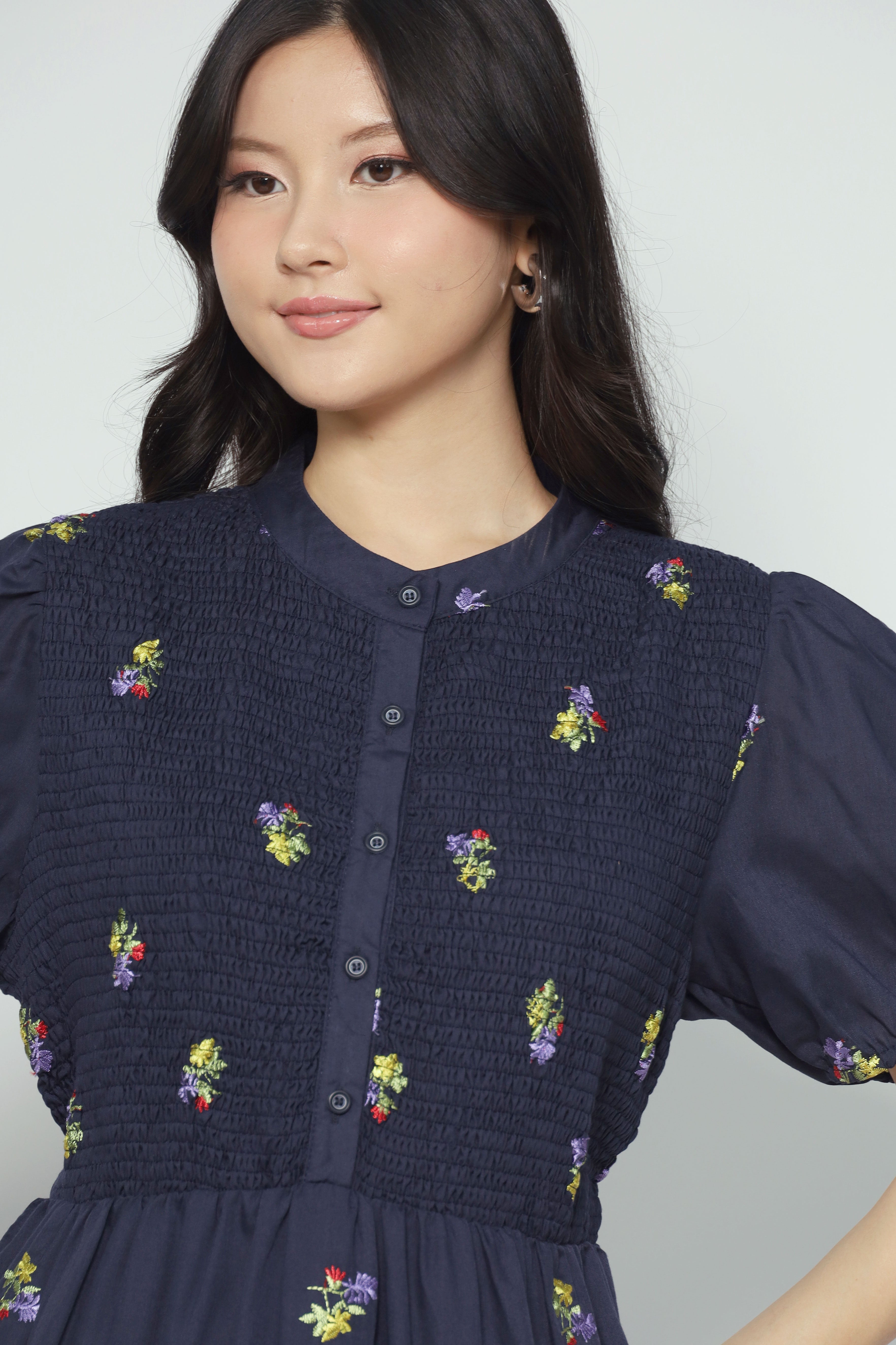 Aurora Dress in Holly Embroidery