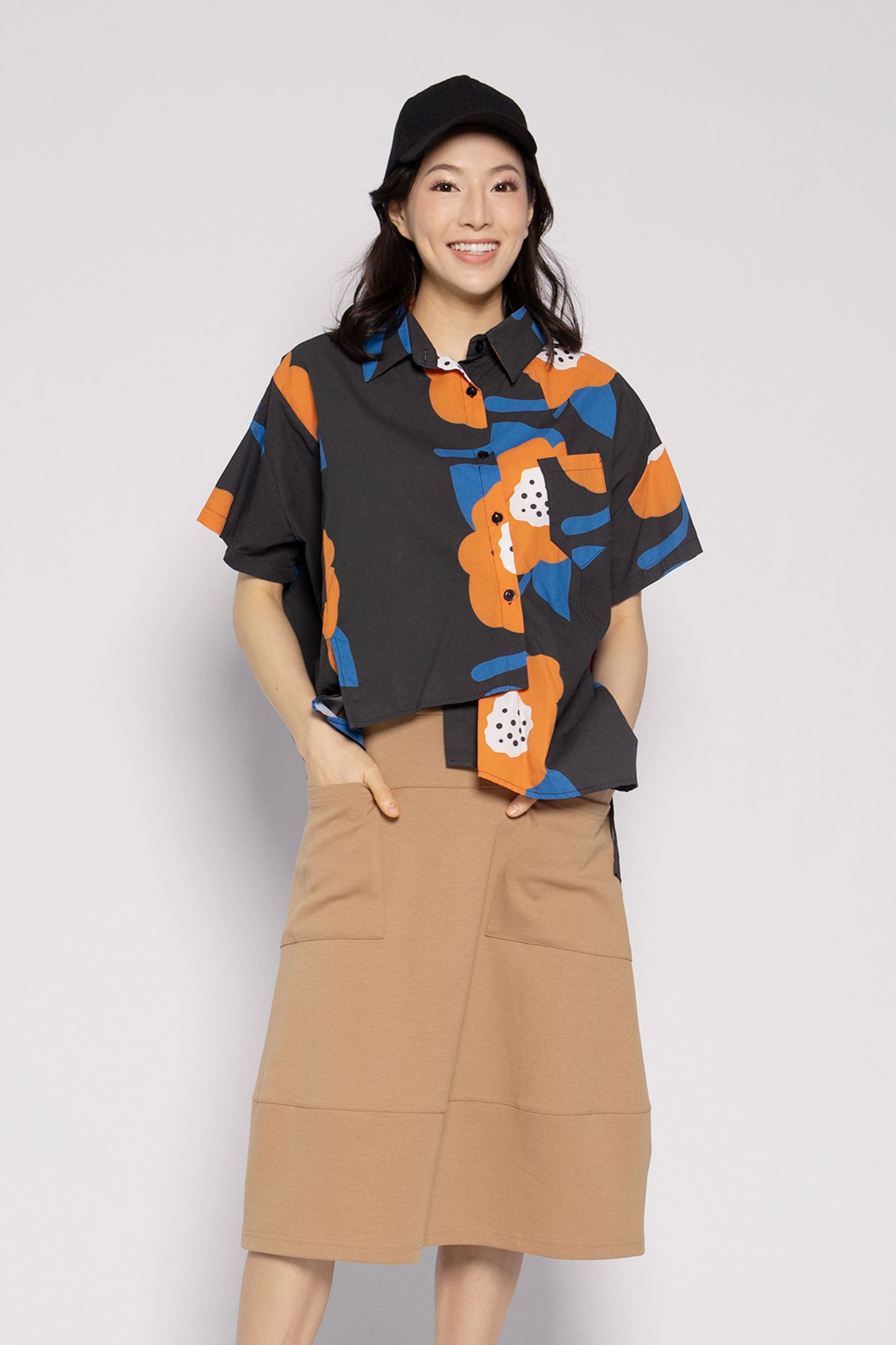Alison Shirt in Orange Flower