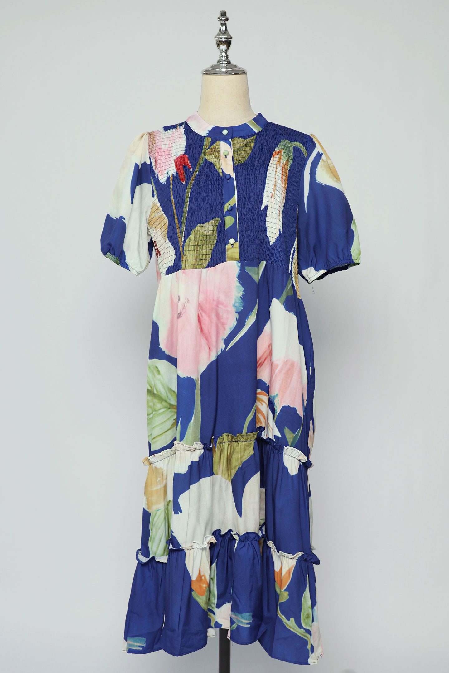 PO - Aurora Dress in Blue Pink Magnolia