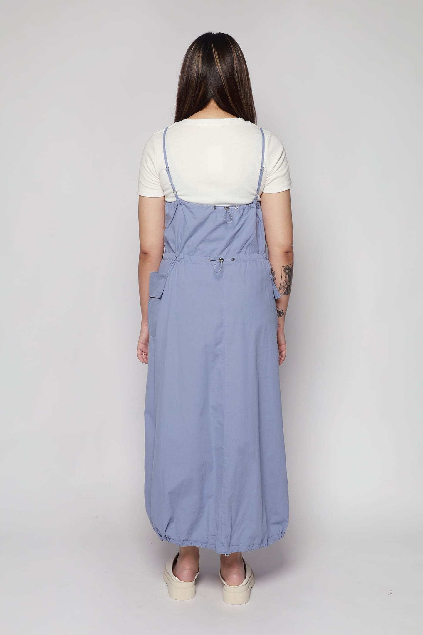 Bailey Pinafore Dress in Blue