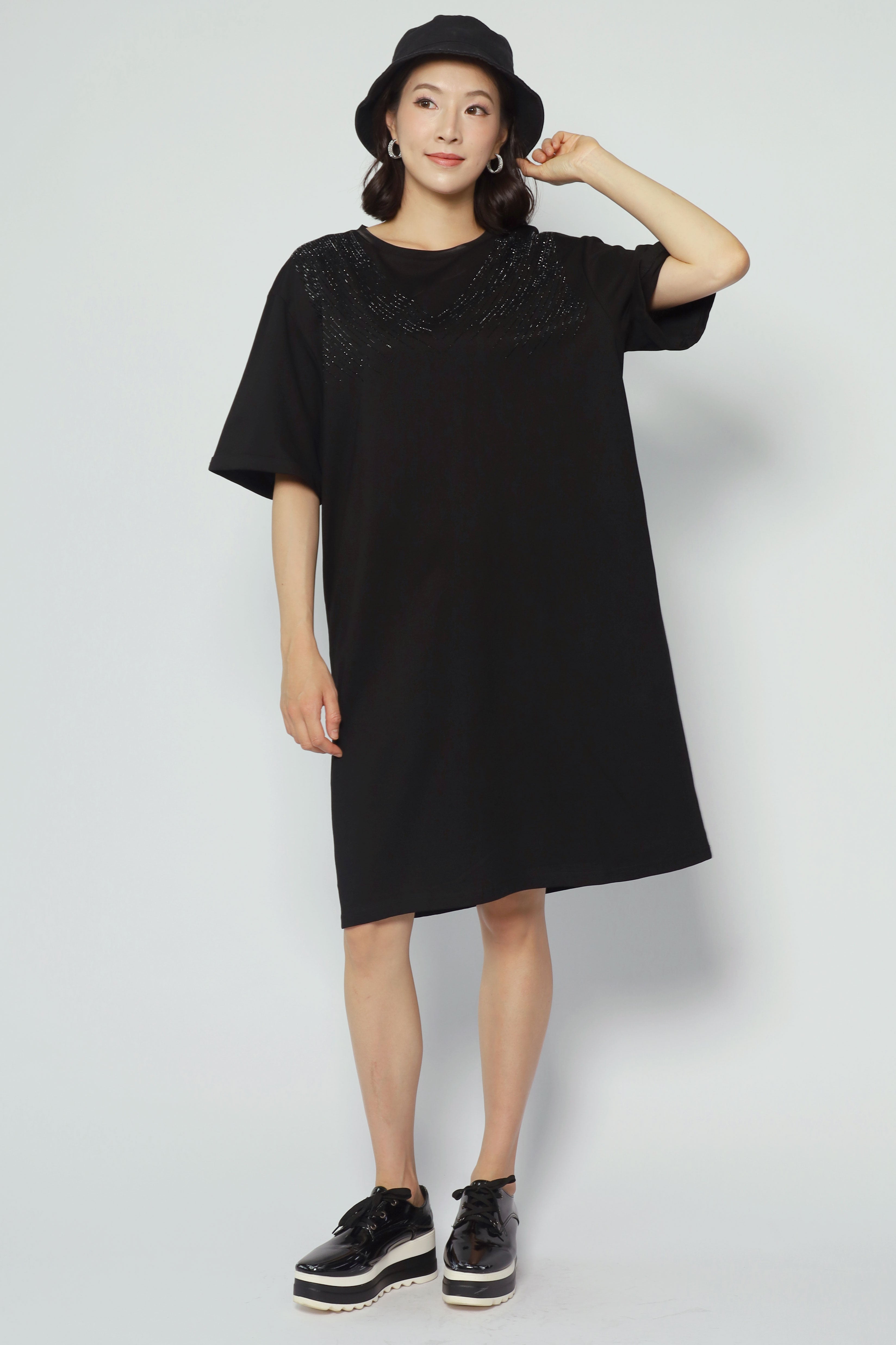 Beckham Embellished Dress in Black