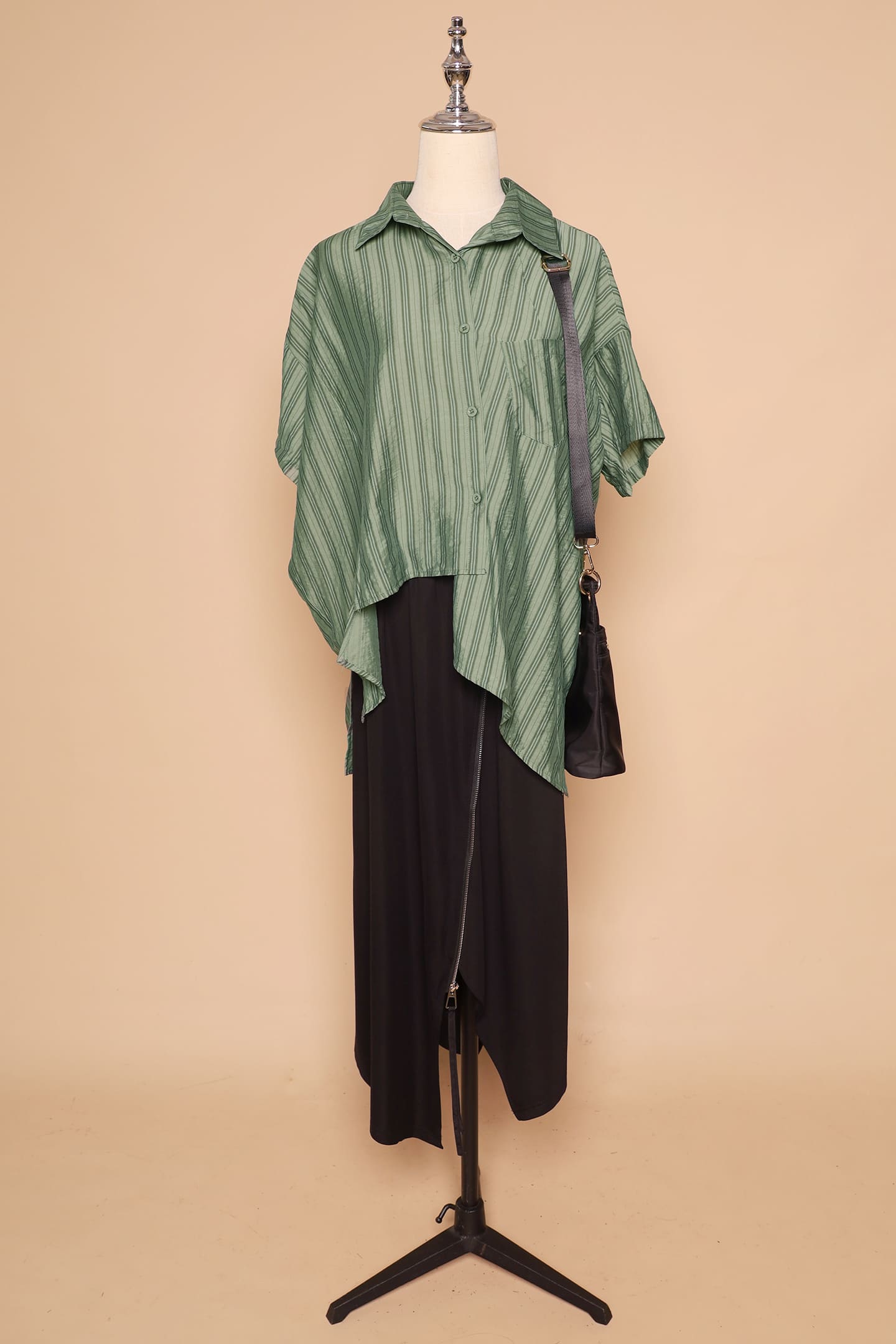 PO - Bee Openback Top in Green Stripes