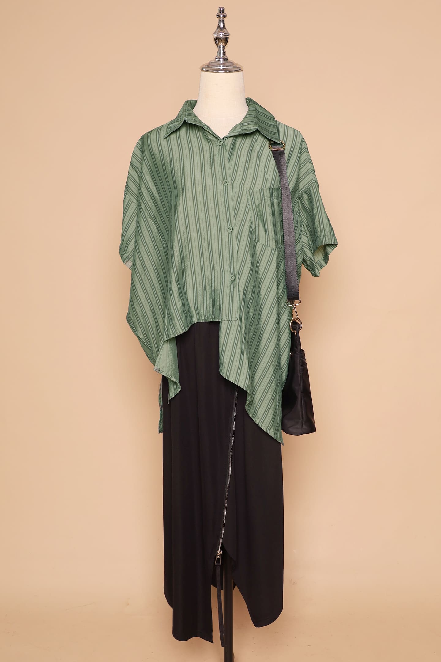 PO - Bee Openback Top in Green Stripes