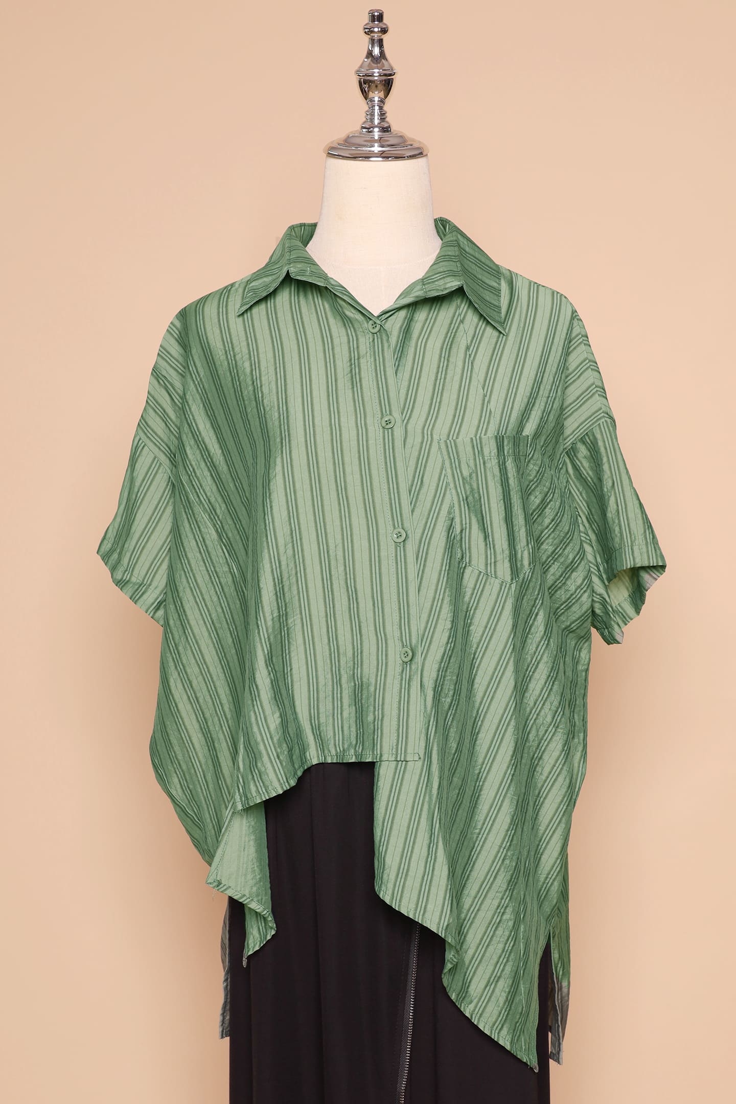 PO - Bee Openback Top in Green Stripes