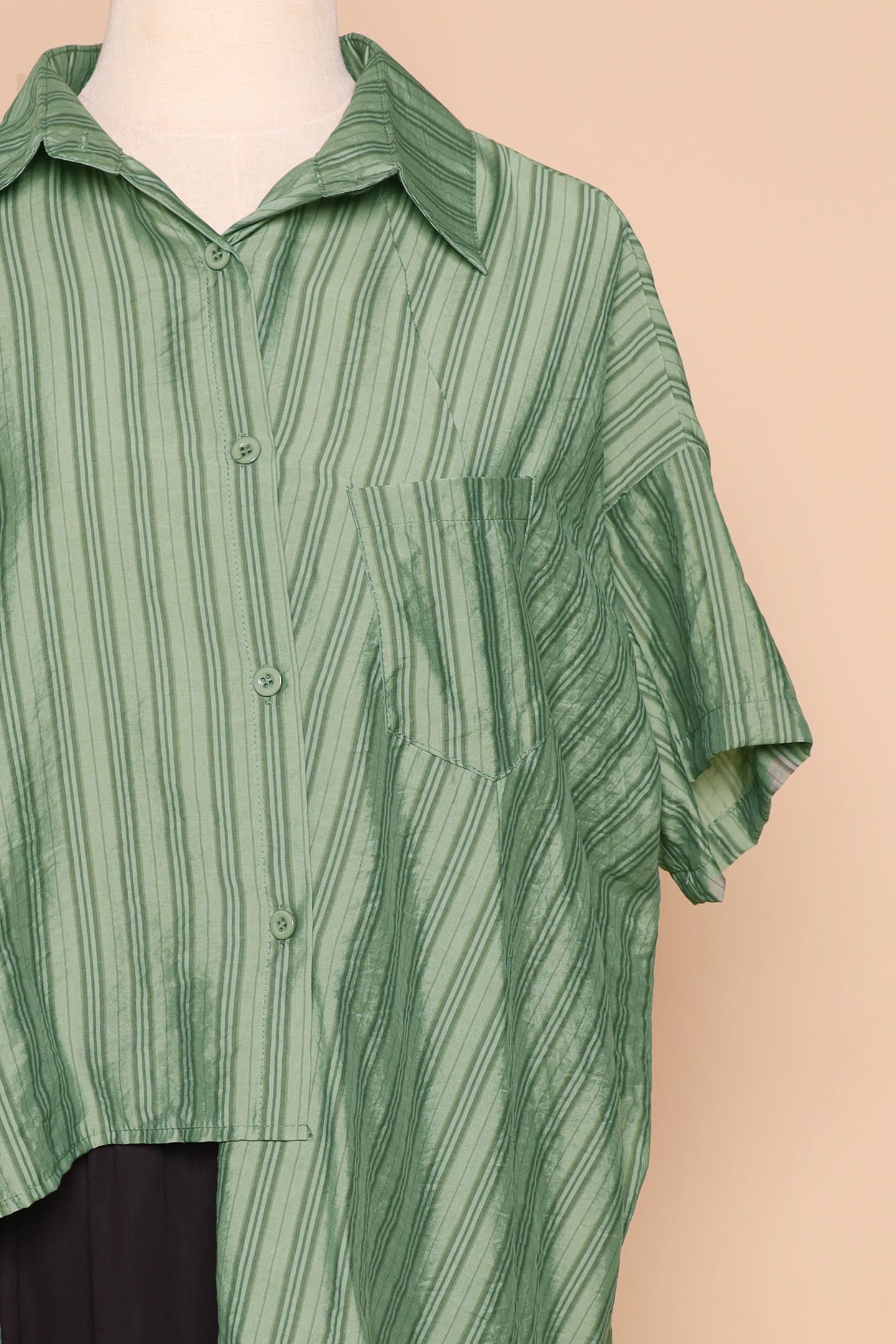 PO - Bee Openback Top in Green Stripes