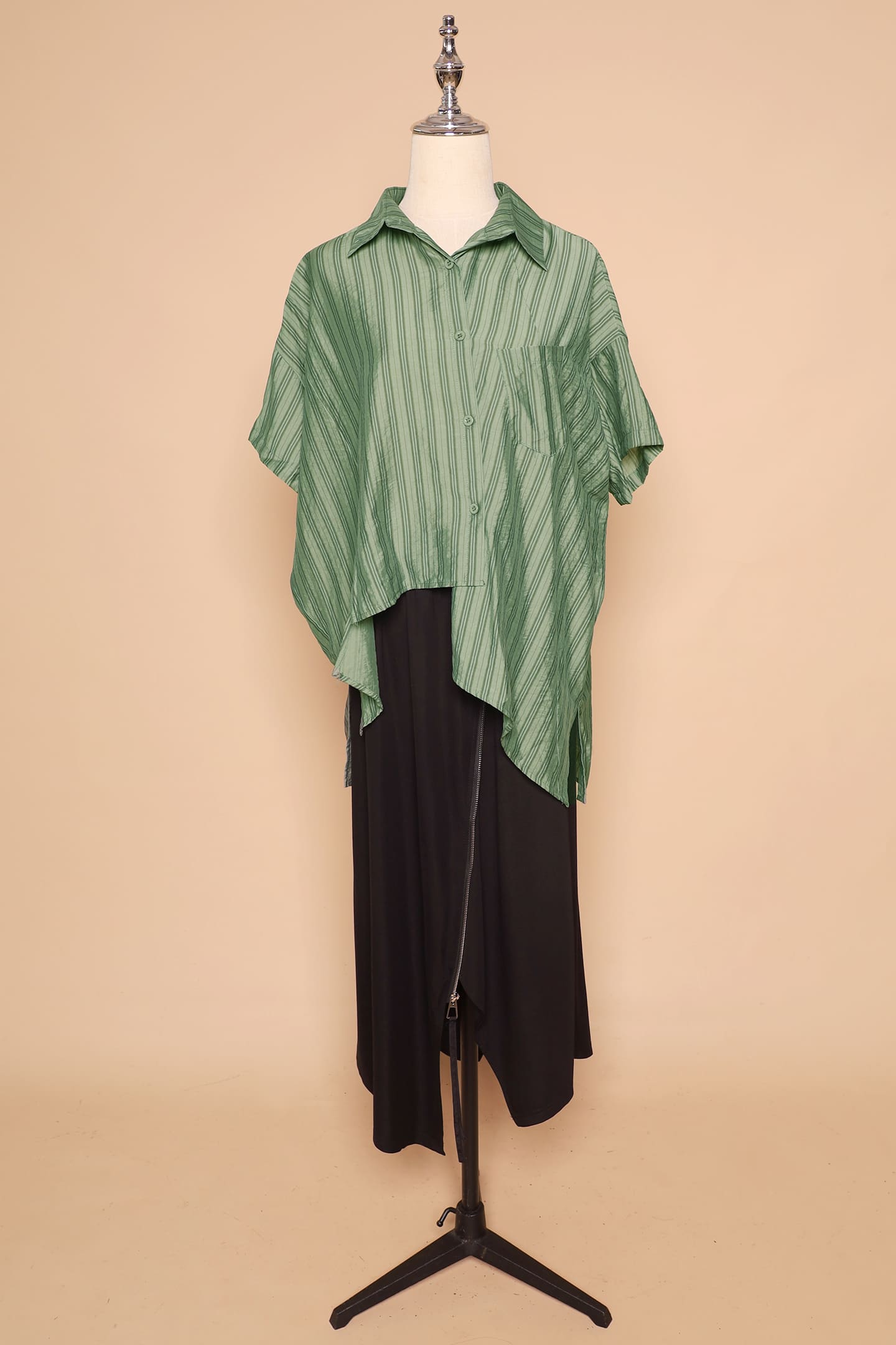 PO - Bee Openback Top in Green Stripes