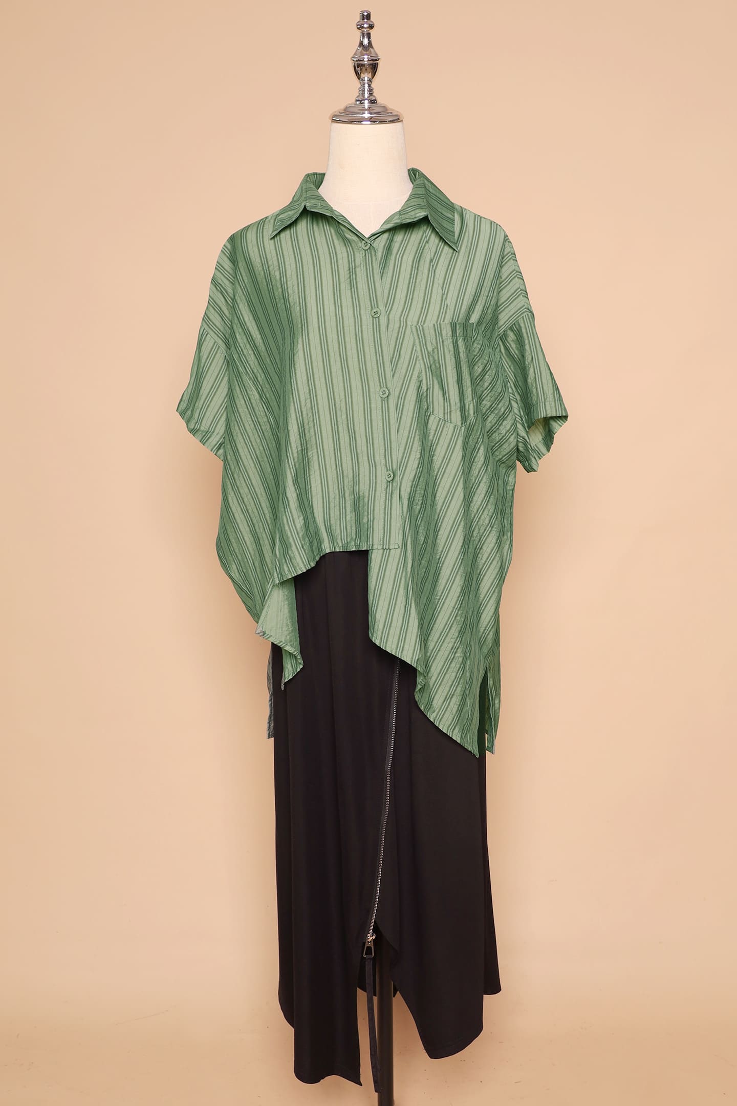 PO - Bee Openback Top in Green Stripes