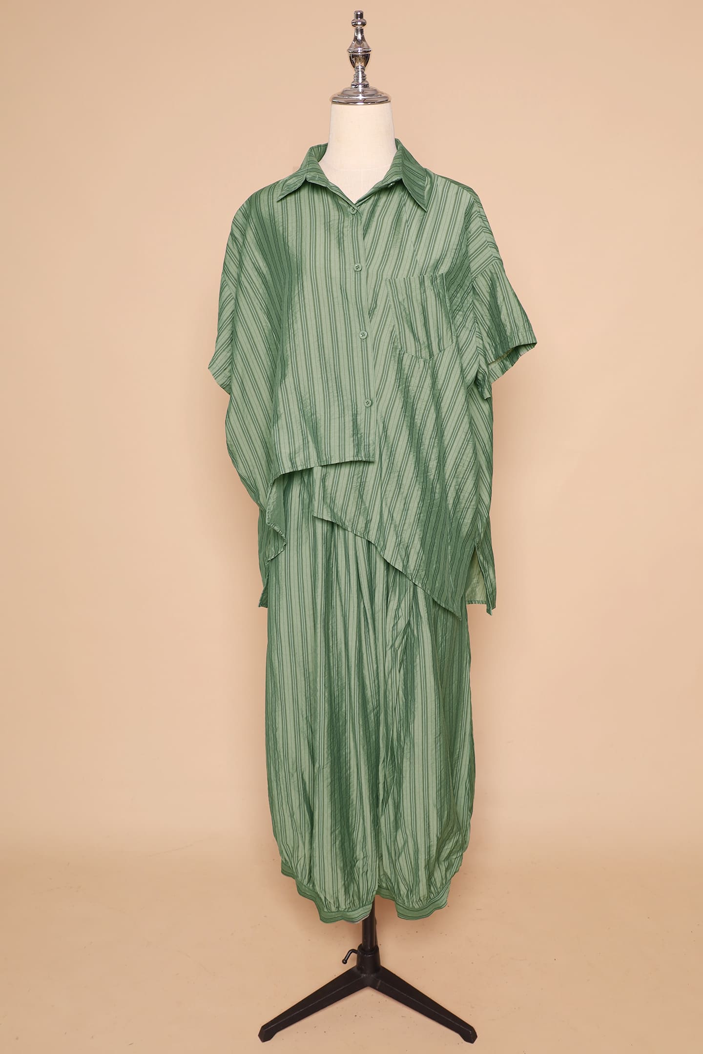 PO - Bee Openback Top in Green Stripes