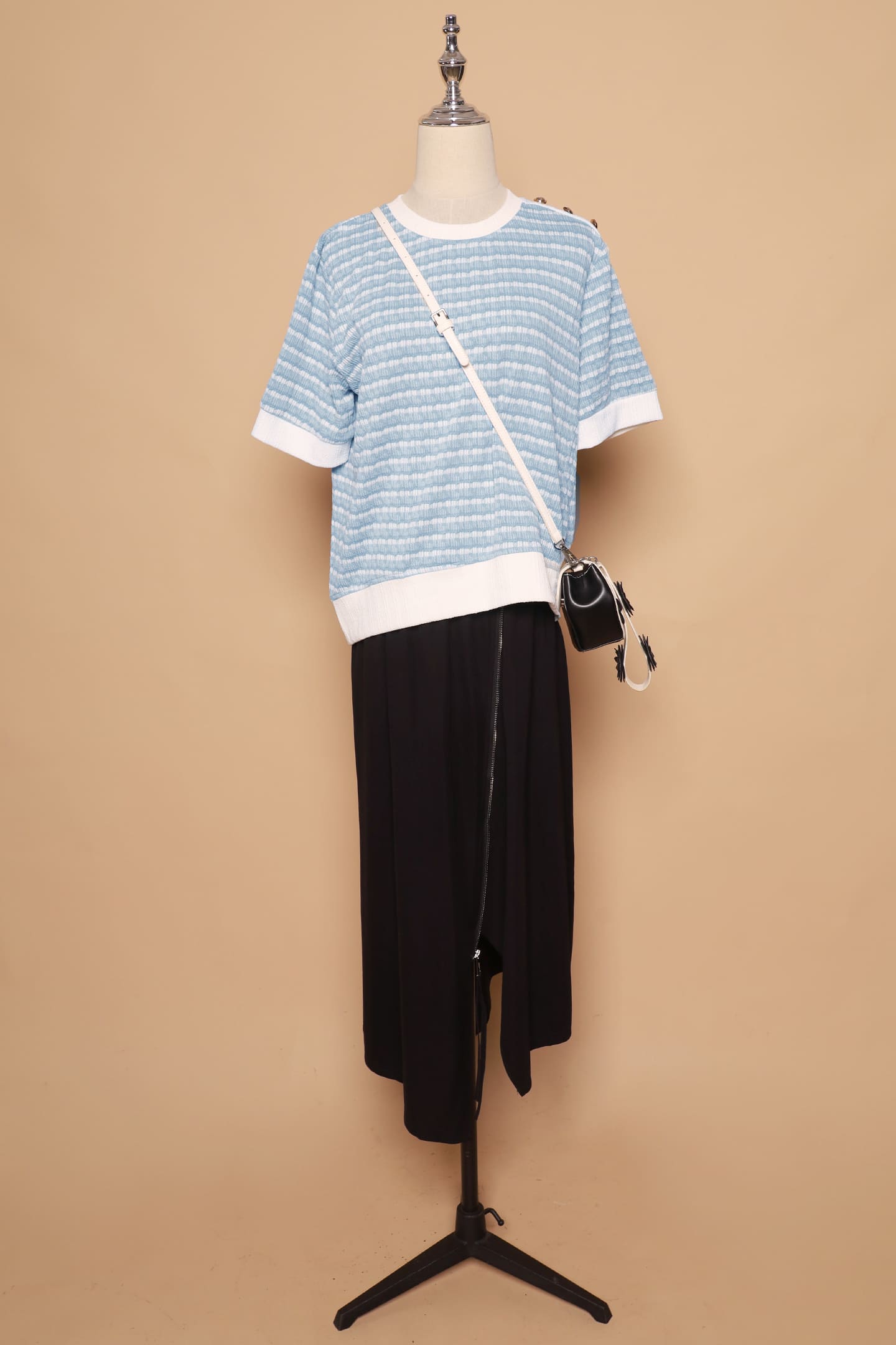 PO - Bey Stripes Knit Top in Blue