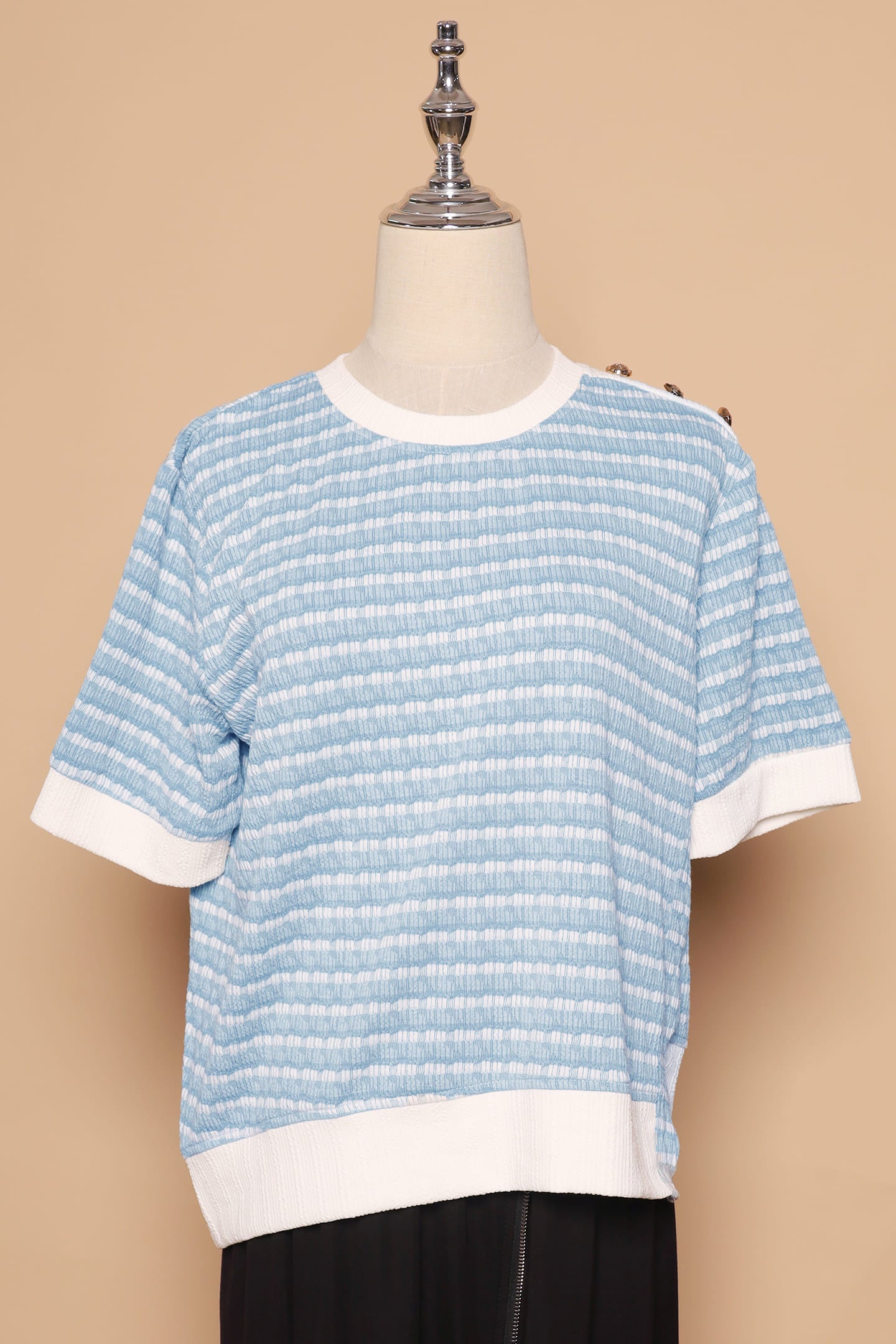 PO - Bey Stripes Knit Top in Blue
