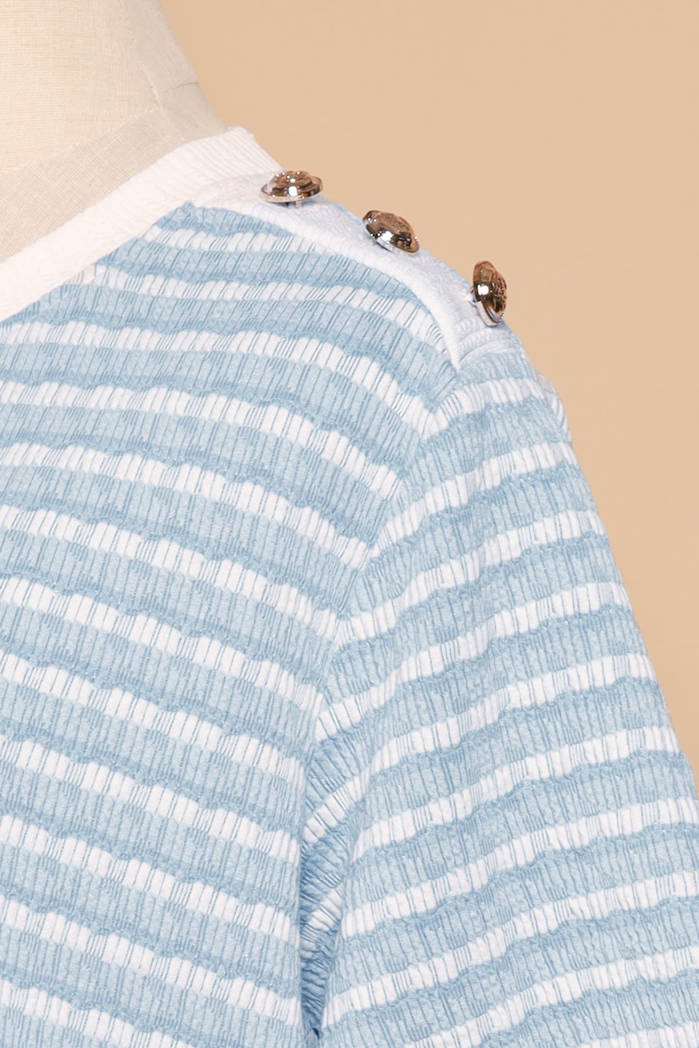 PO - Bey Stripes Knit Top in Blue