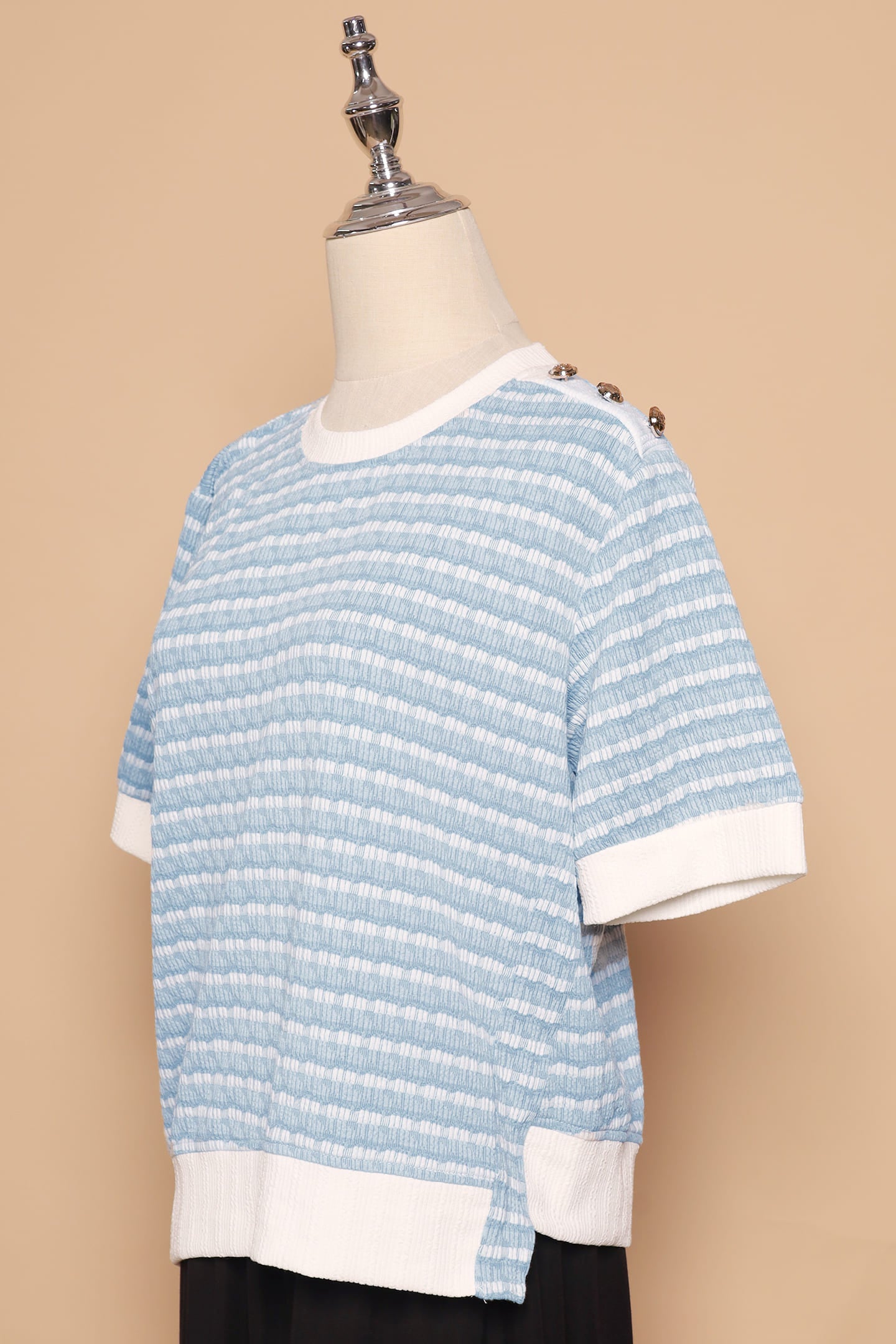 PO - Bey Stripes Knit Top in Blue
