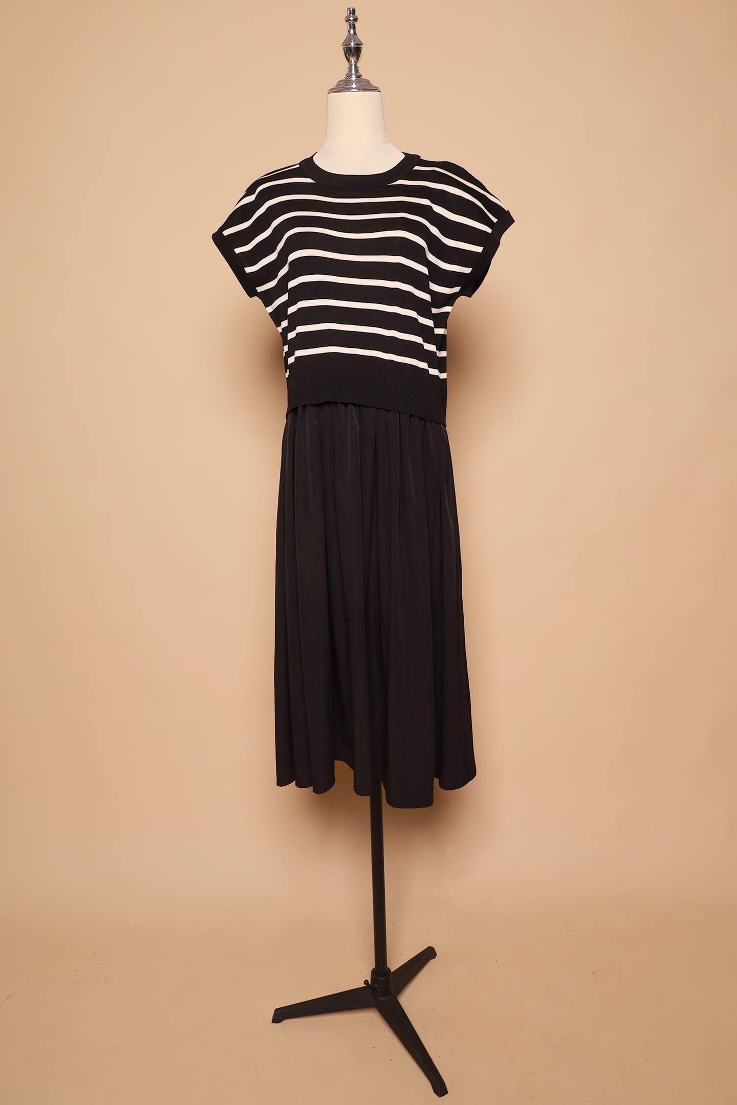 PO - Billy Stripes Knit Dress in Black