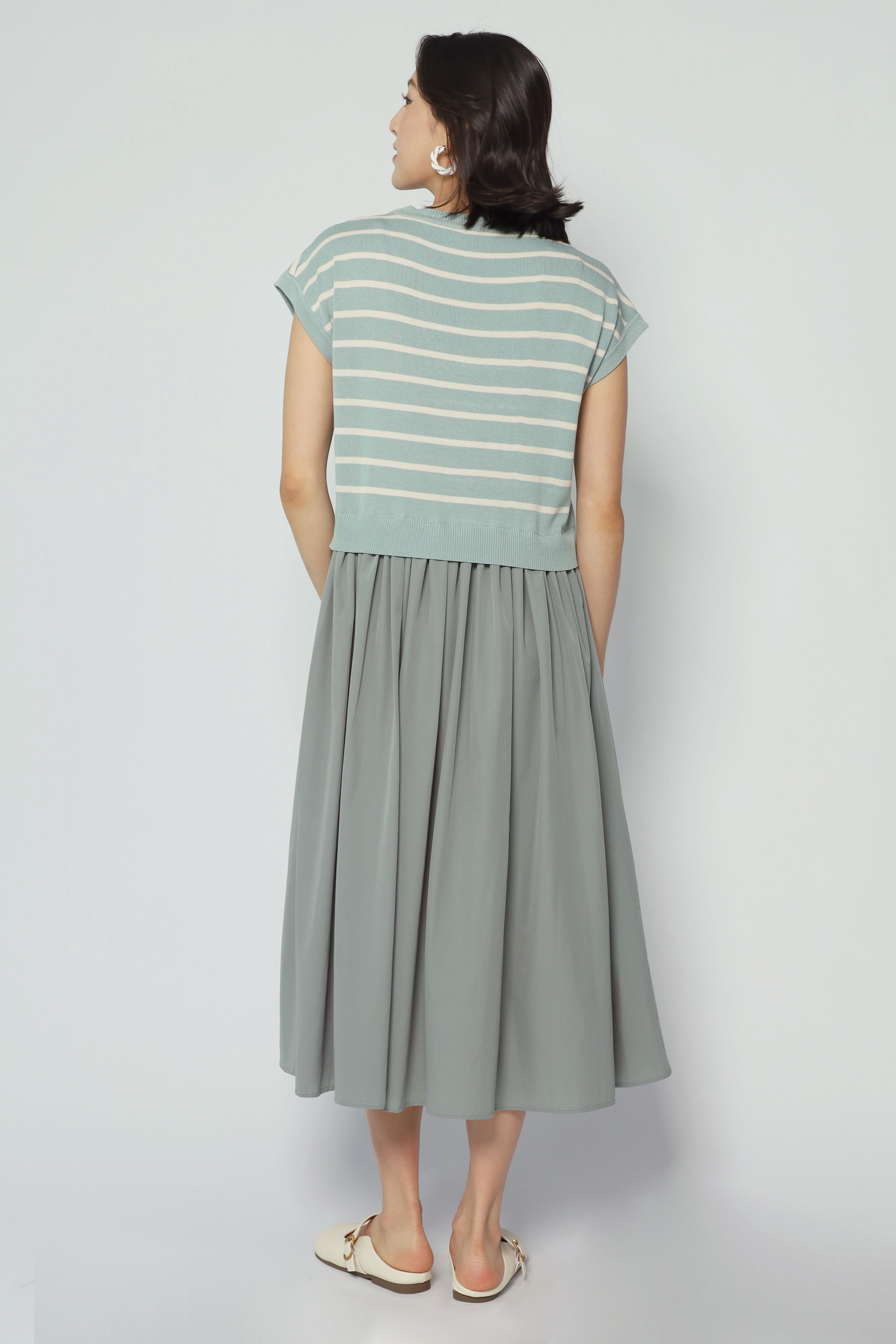 Billy Stripes Knit Dress in Mint