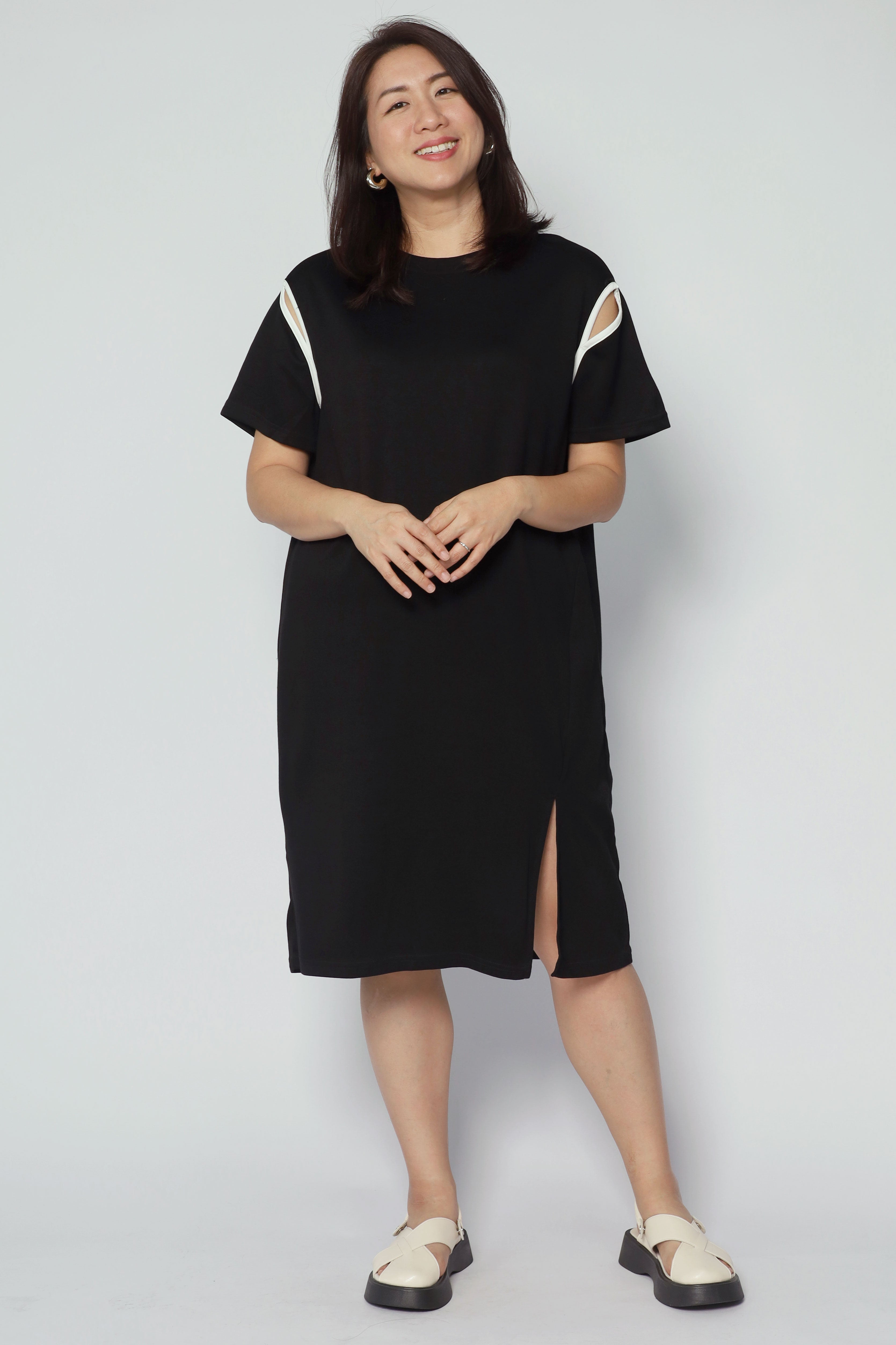 Boden Trimming Dress in Black