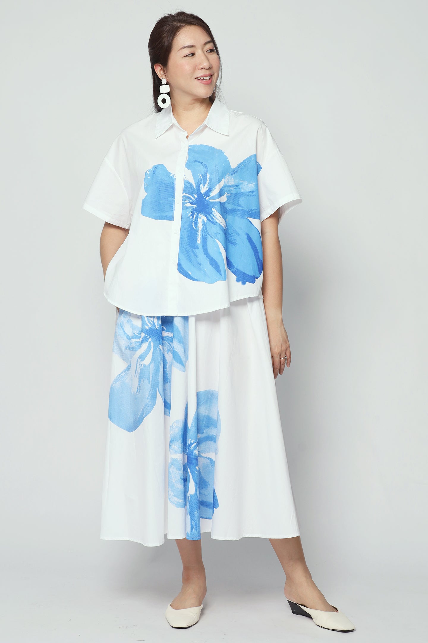 Backorders Cheong 2 in 1 Top and Skirt Set in White