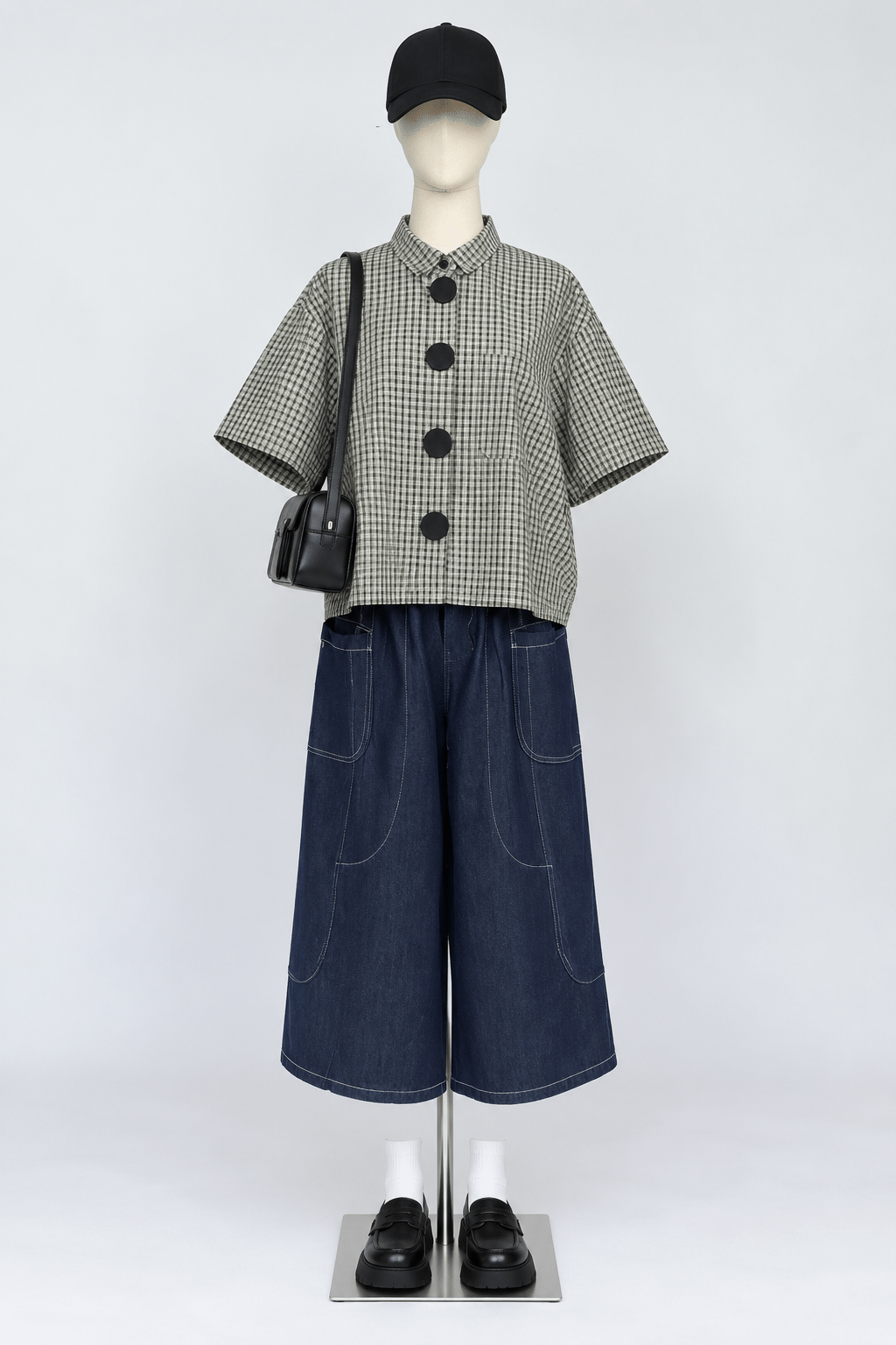 PO - Cecilia Checkered Shirt in Black