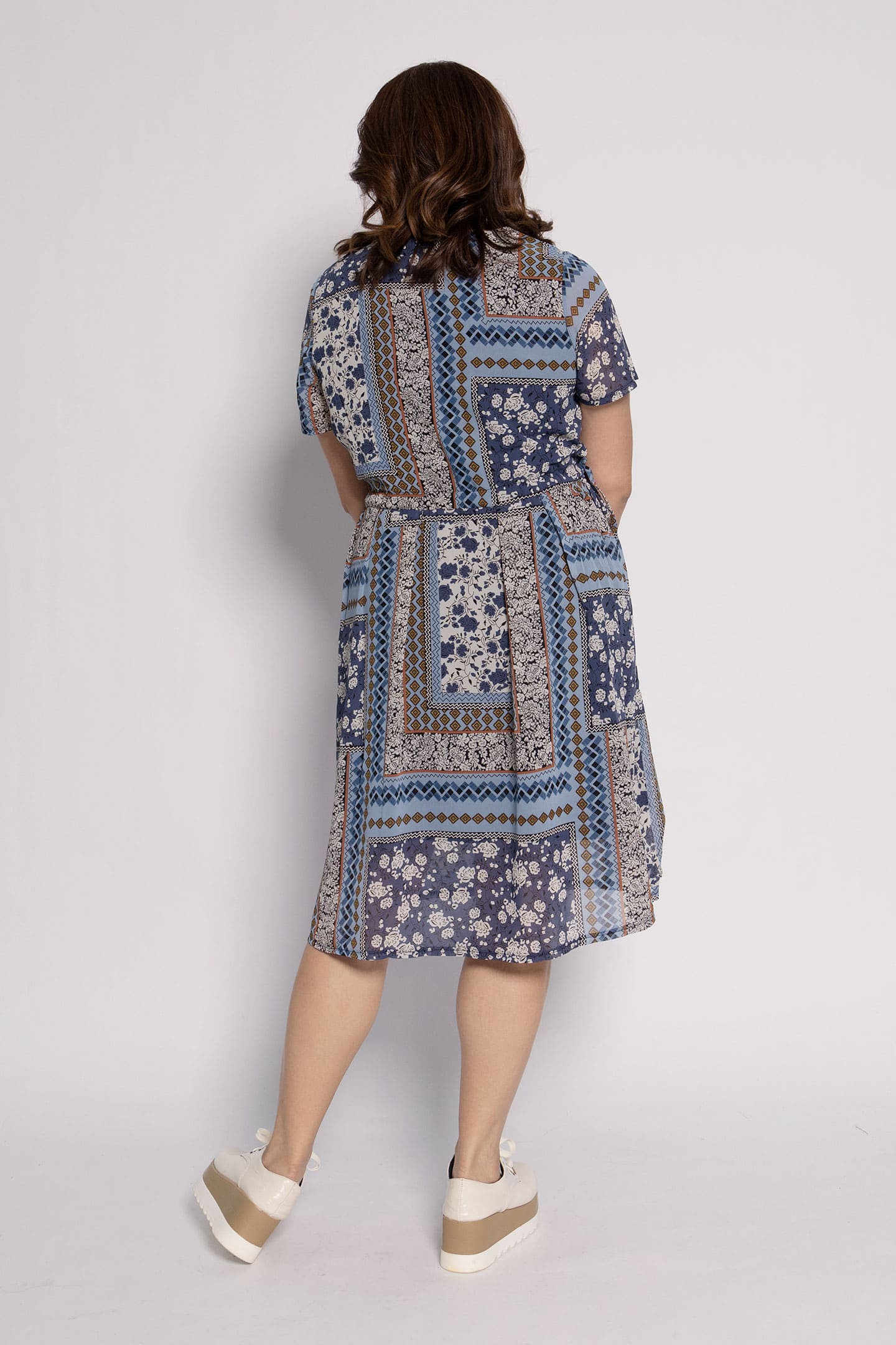 Chikao Dress in Sky Paisley