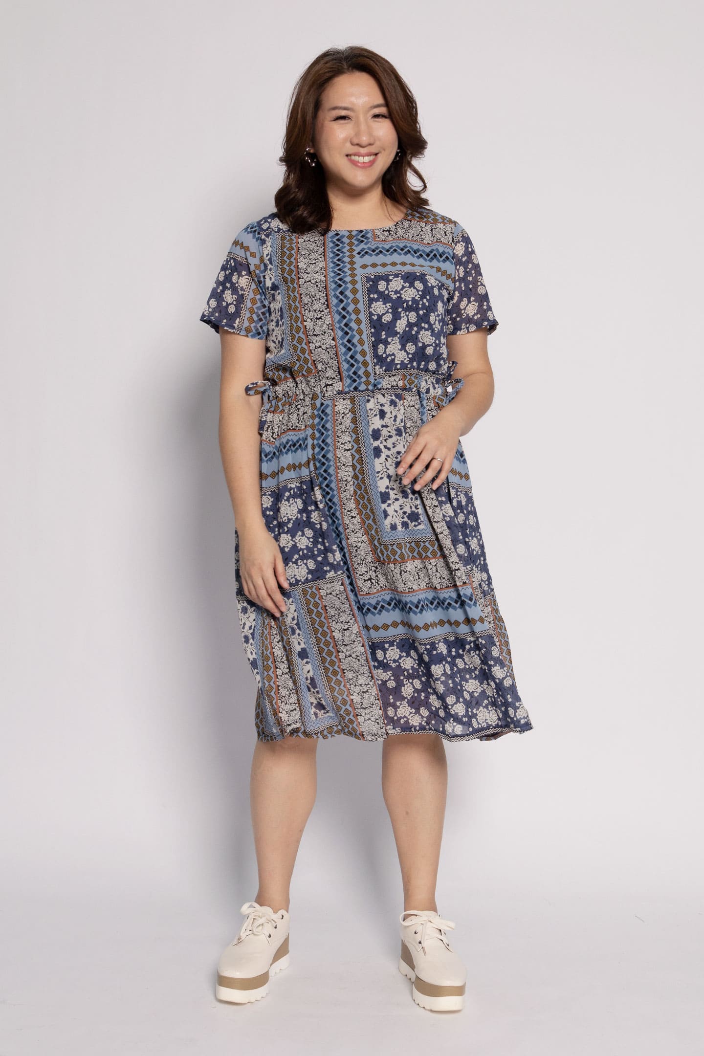 Chikao Dress in Sky Paisley