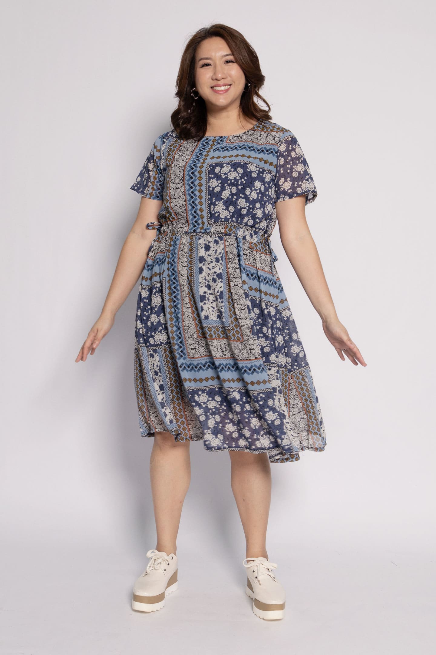 Chikao Dress in Sky Paisley