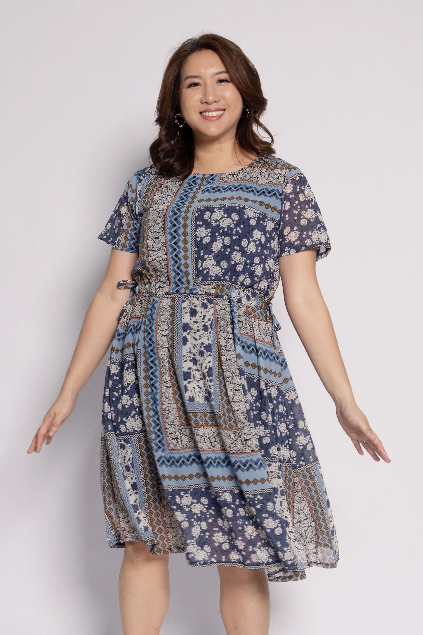 Chikao Dress in Sky Paisley