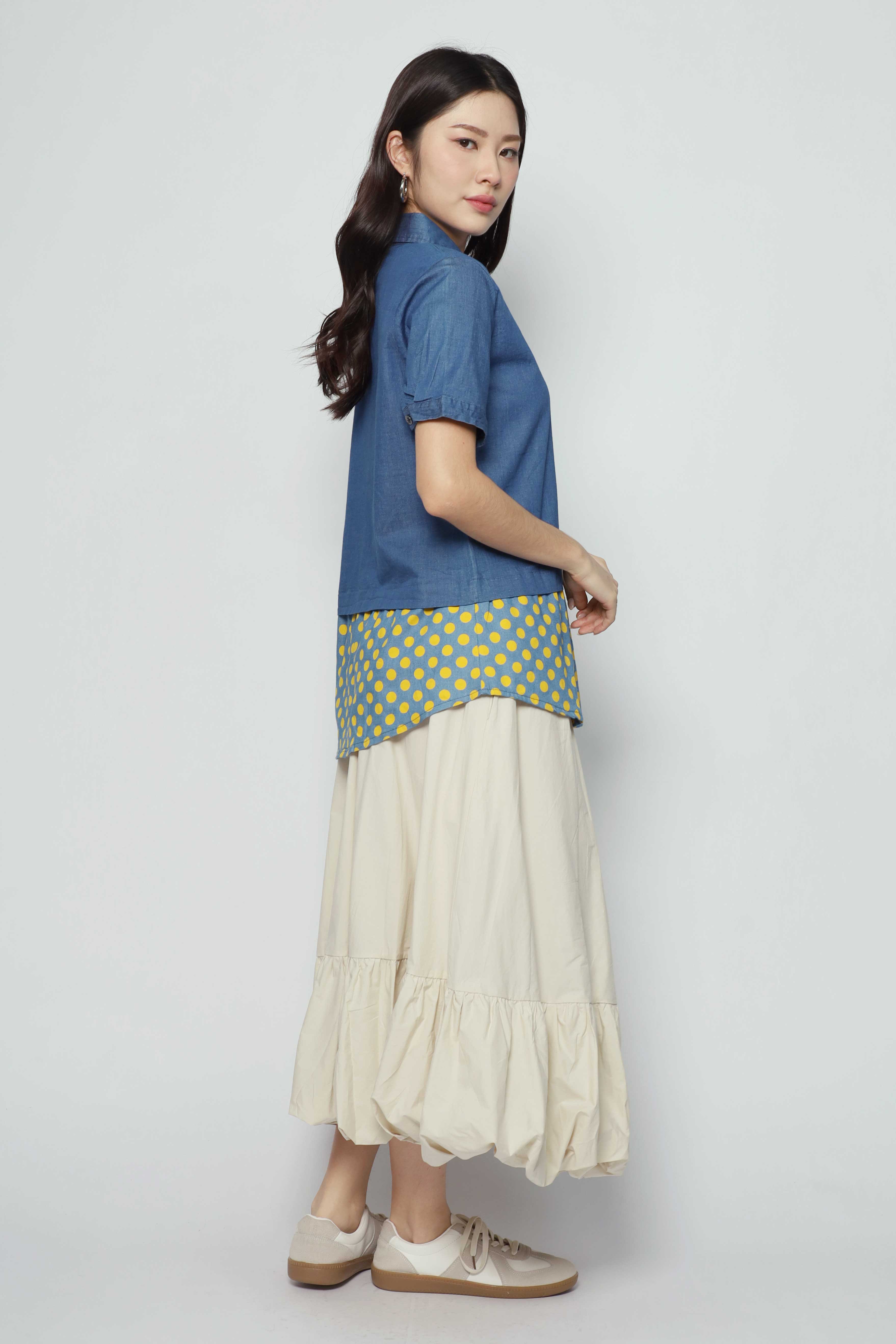 Clova Polkadot Denim Shirt